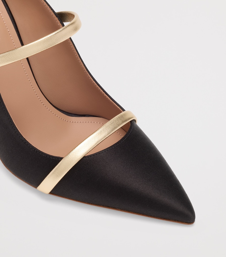 Malone Souliers Satin Diaz Heeled Pumps 90 Black Image 5