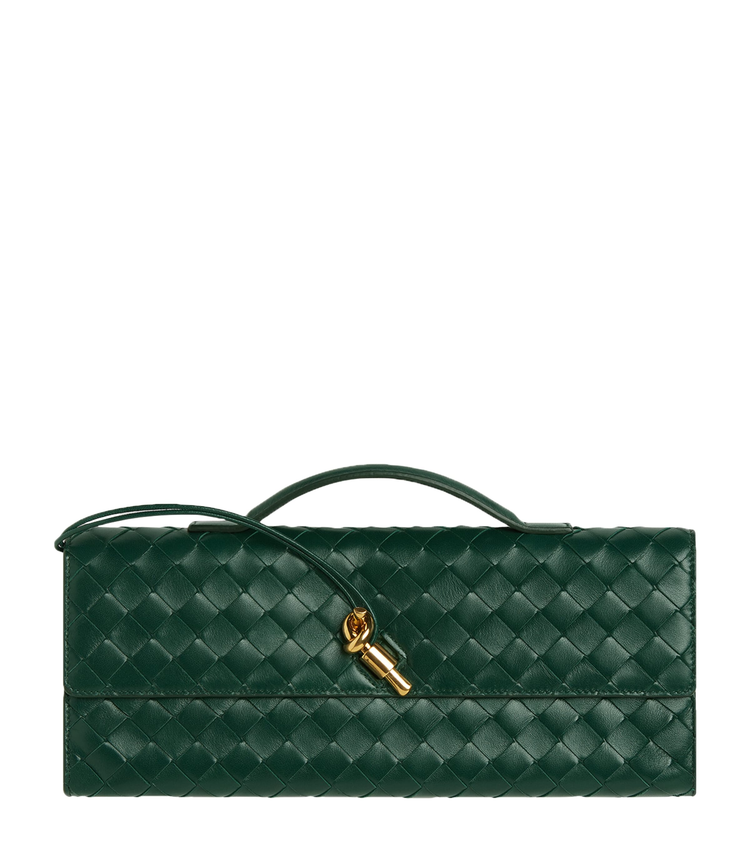 Bottega Veneta Intrecciato Leather Andiamo Clutch Bag Image 1