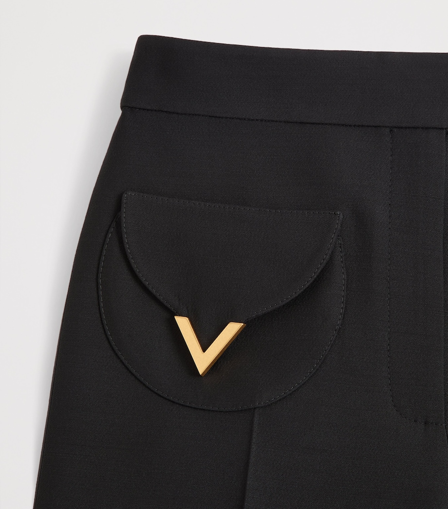 Valentino Womens Silk Wide-Leg Trousers Image 6