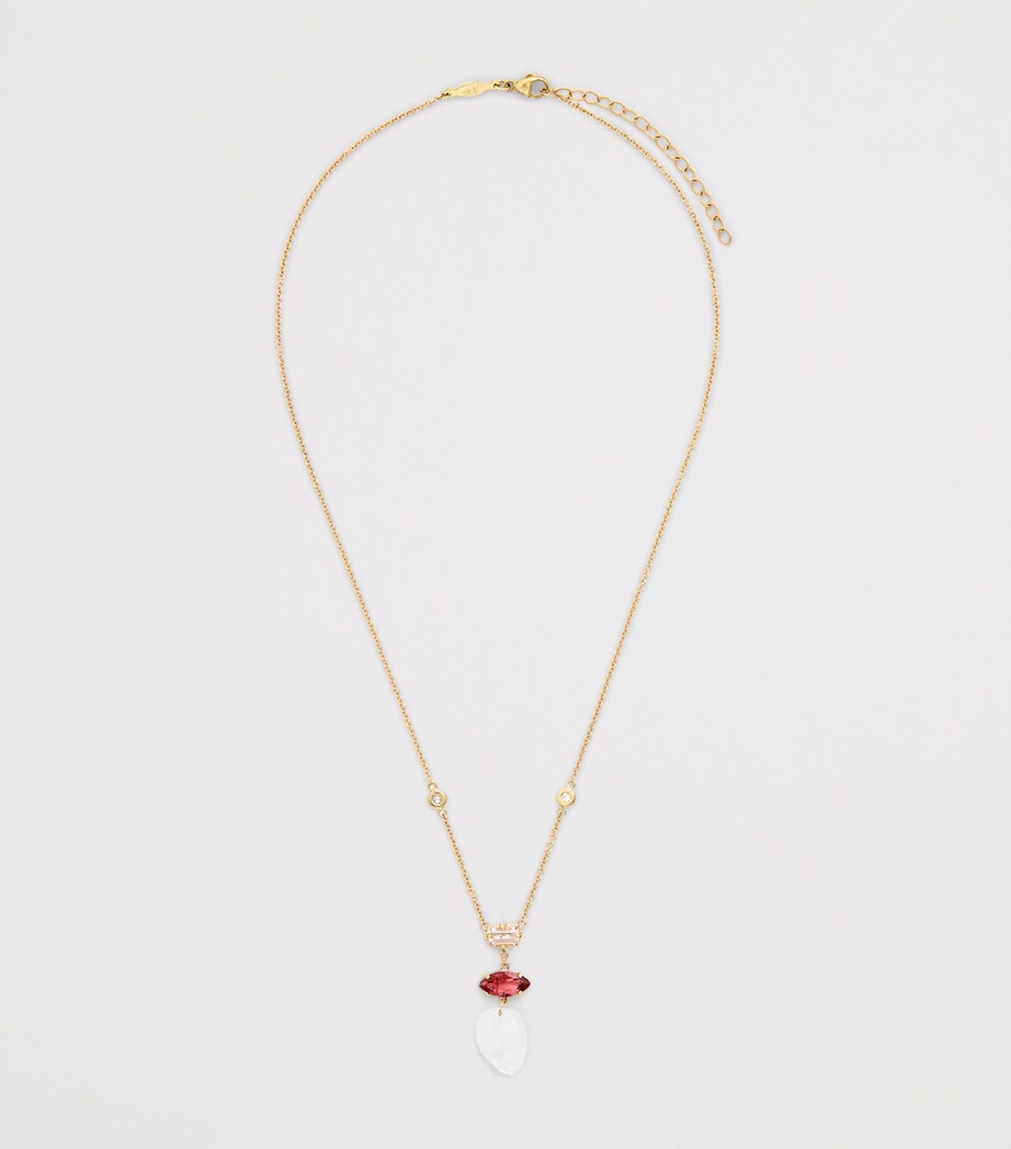 Yellow Gold and Tourmaline Triple Step Necklace YELLOW GOLD Image 3