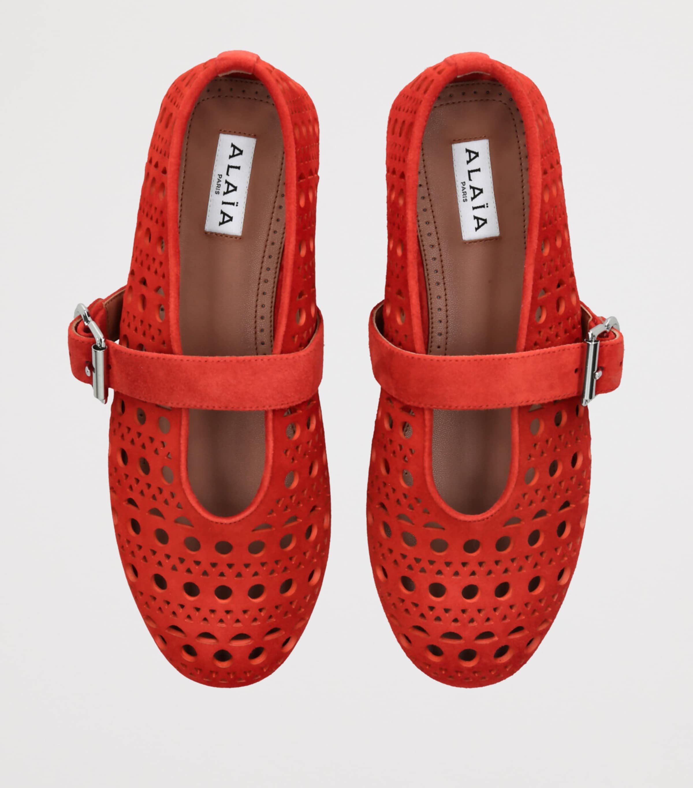 Alaïa Suede Vienne Ballet Flats Orange Image 4