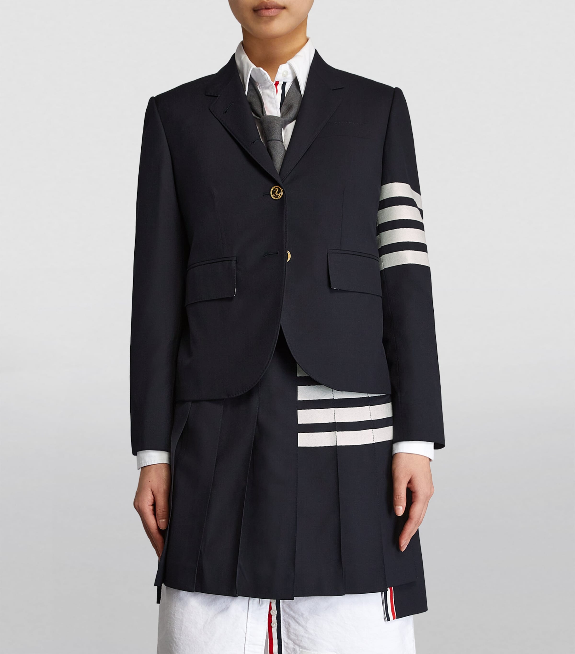 Wool High Armhole Sport Coat NAVY Image 2