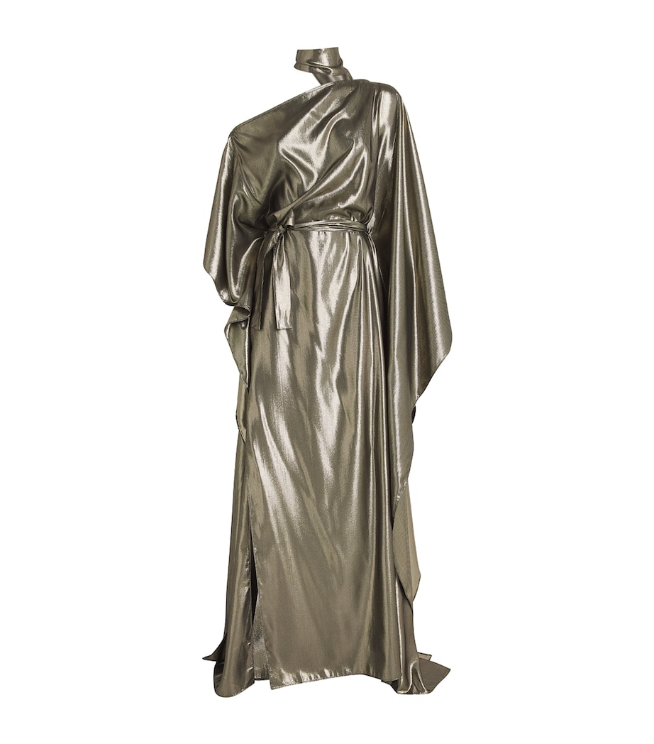 Lamé Taylor Seventies Kaftan Maxi Dress GOLD Image 1