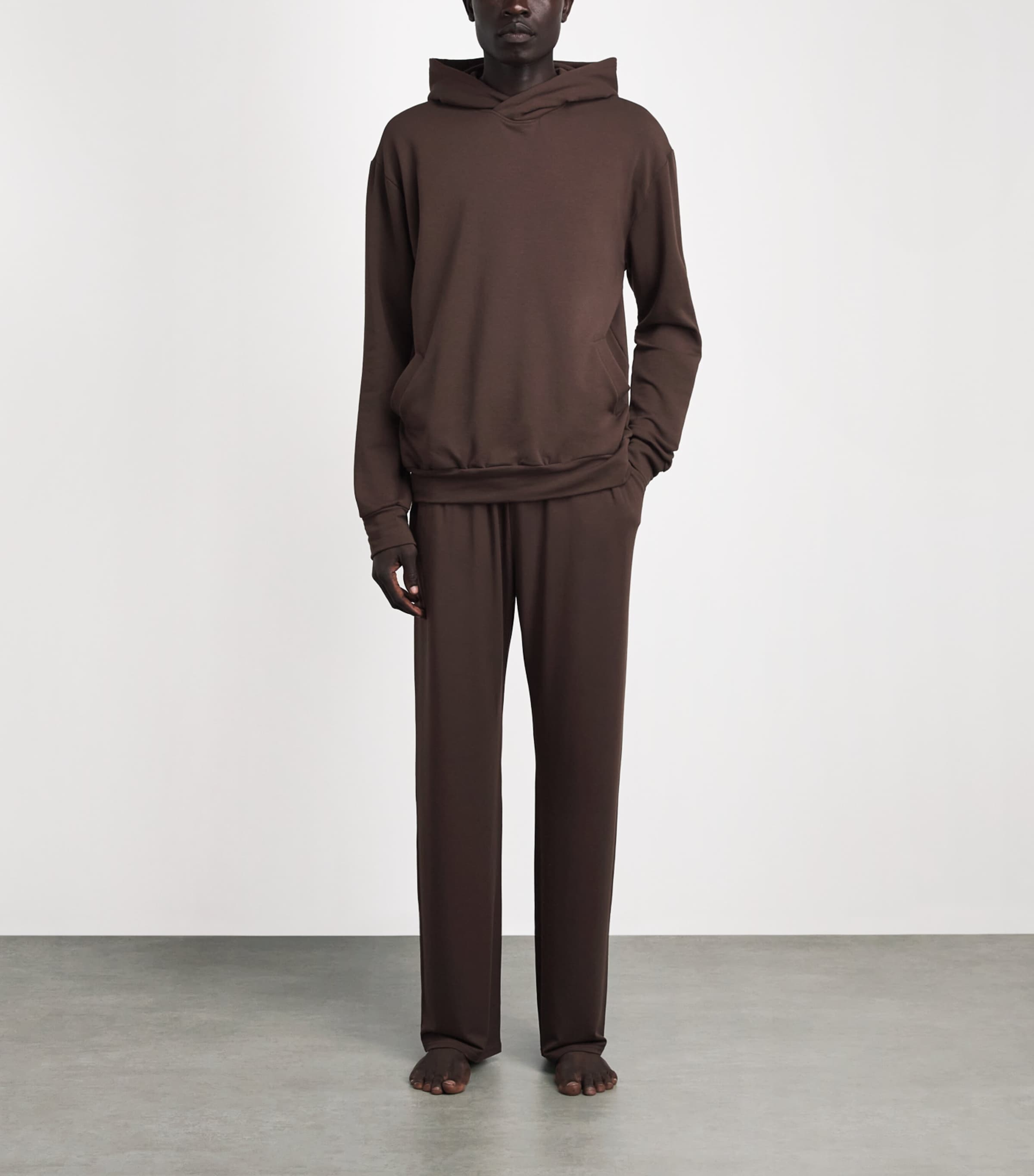 Homebody Mens Drawstring Pyjama Bottoms Coffee Bean Image 2