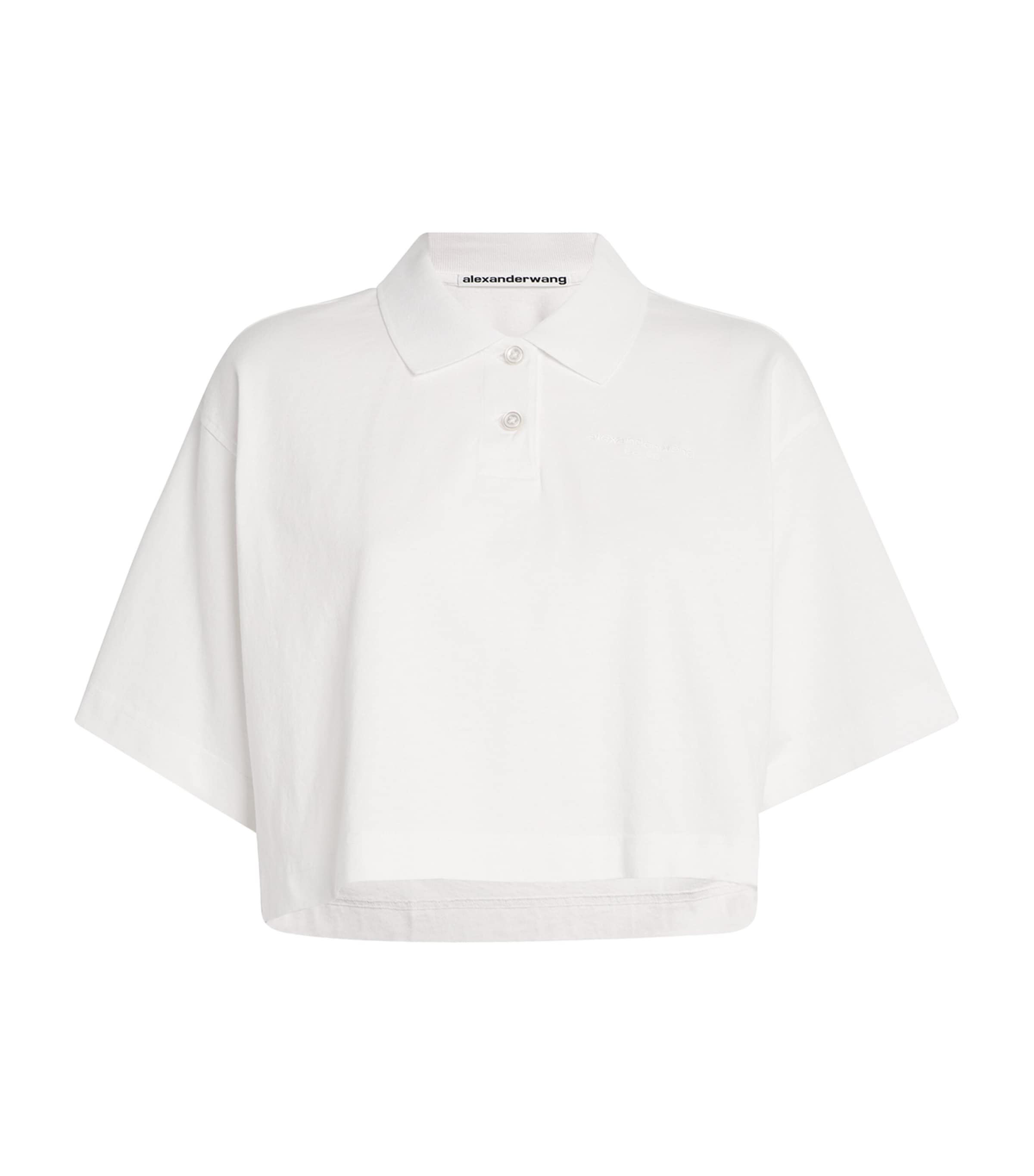 Alexander Wang Cotton Logo Crop Top In White