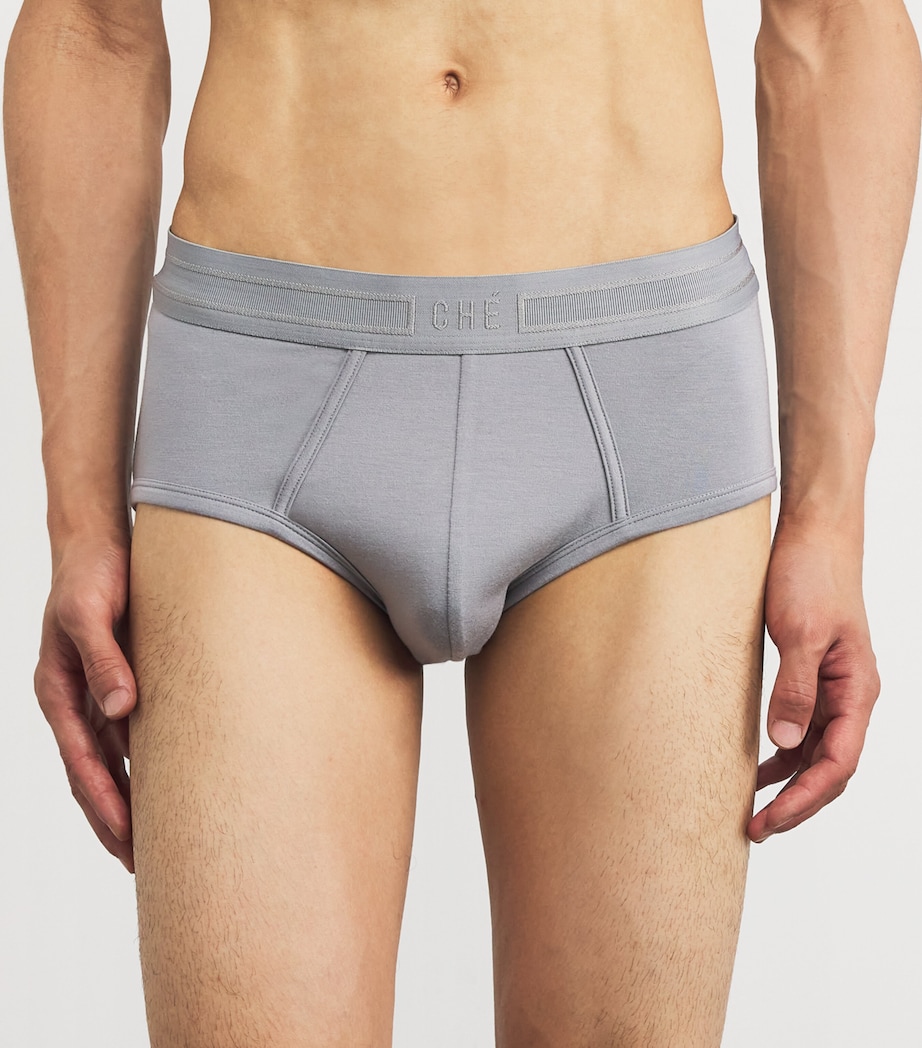 Logo-Waist Briefs (Pack of 3) STONE GREY Image 2