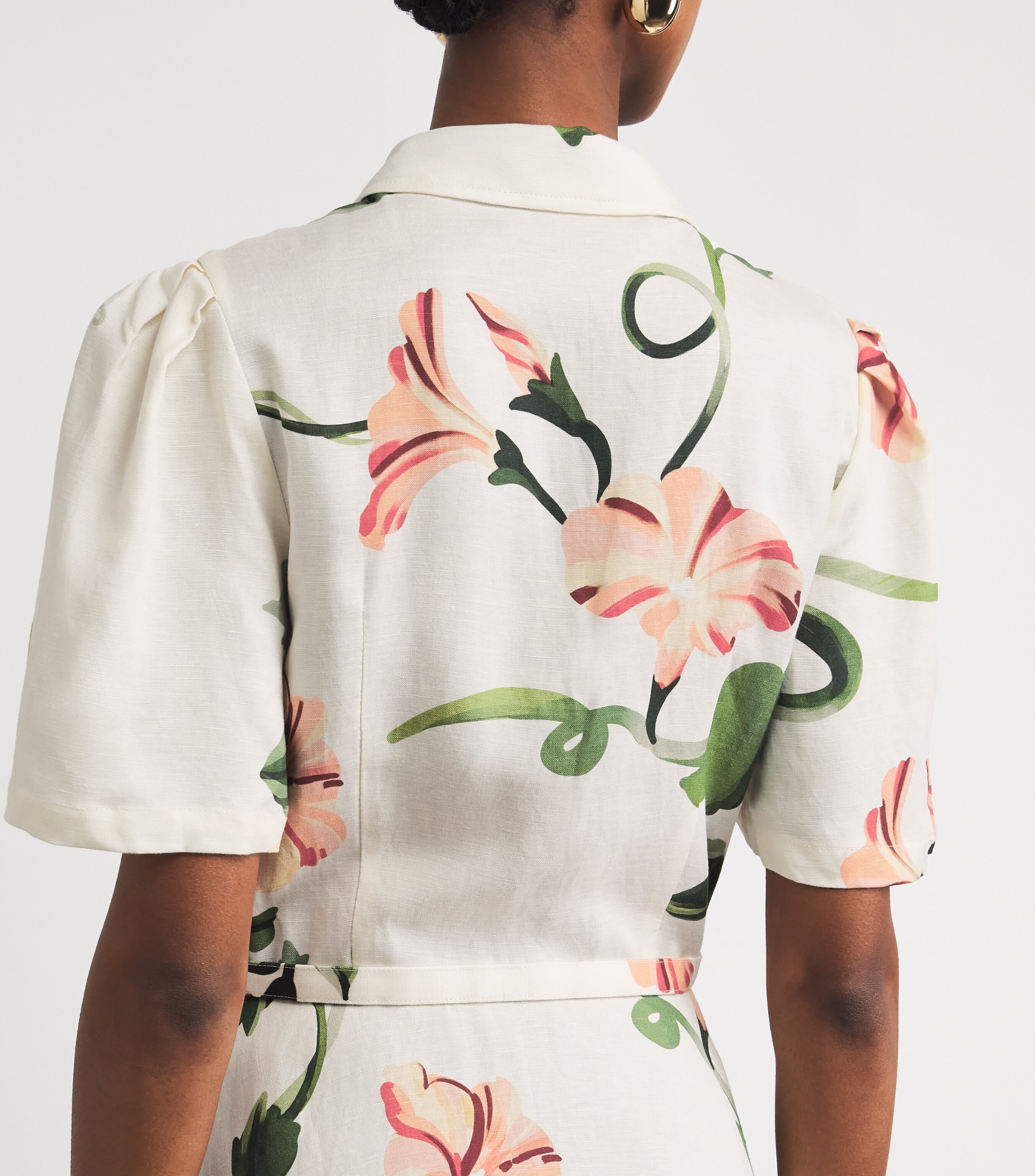LEO LIN Womens Floral Becca Midi Dress Vine Print In Snow Image 5