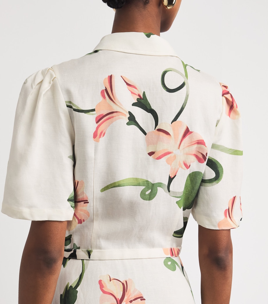 LEO LIN Womens Floral Becca Midi Dress Vine Print In Snow Image 5