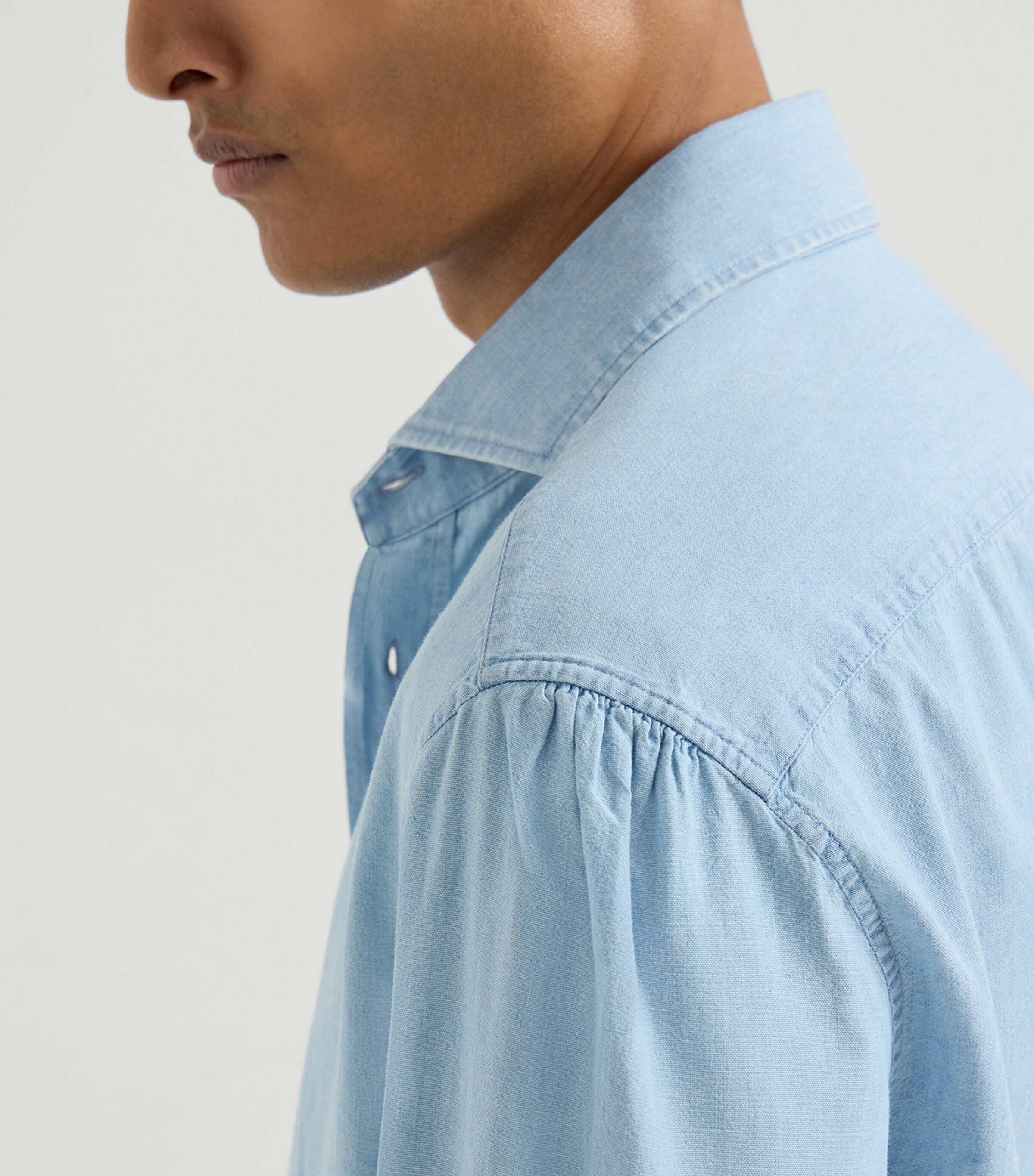 Brunello Cucinelli Mens Denim Shirt Image 6