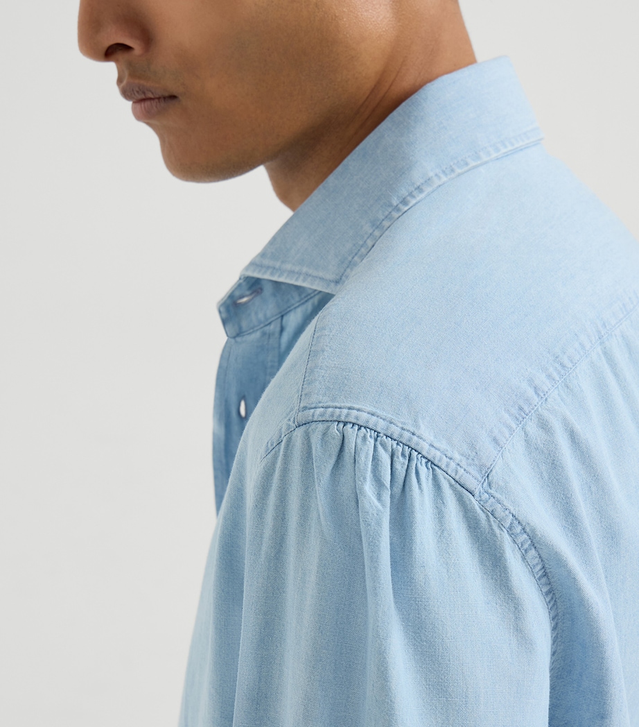 Brunello Cucinelli Mens Denim Shirt Image 6