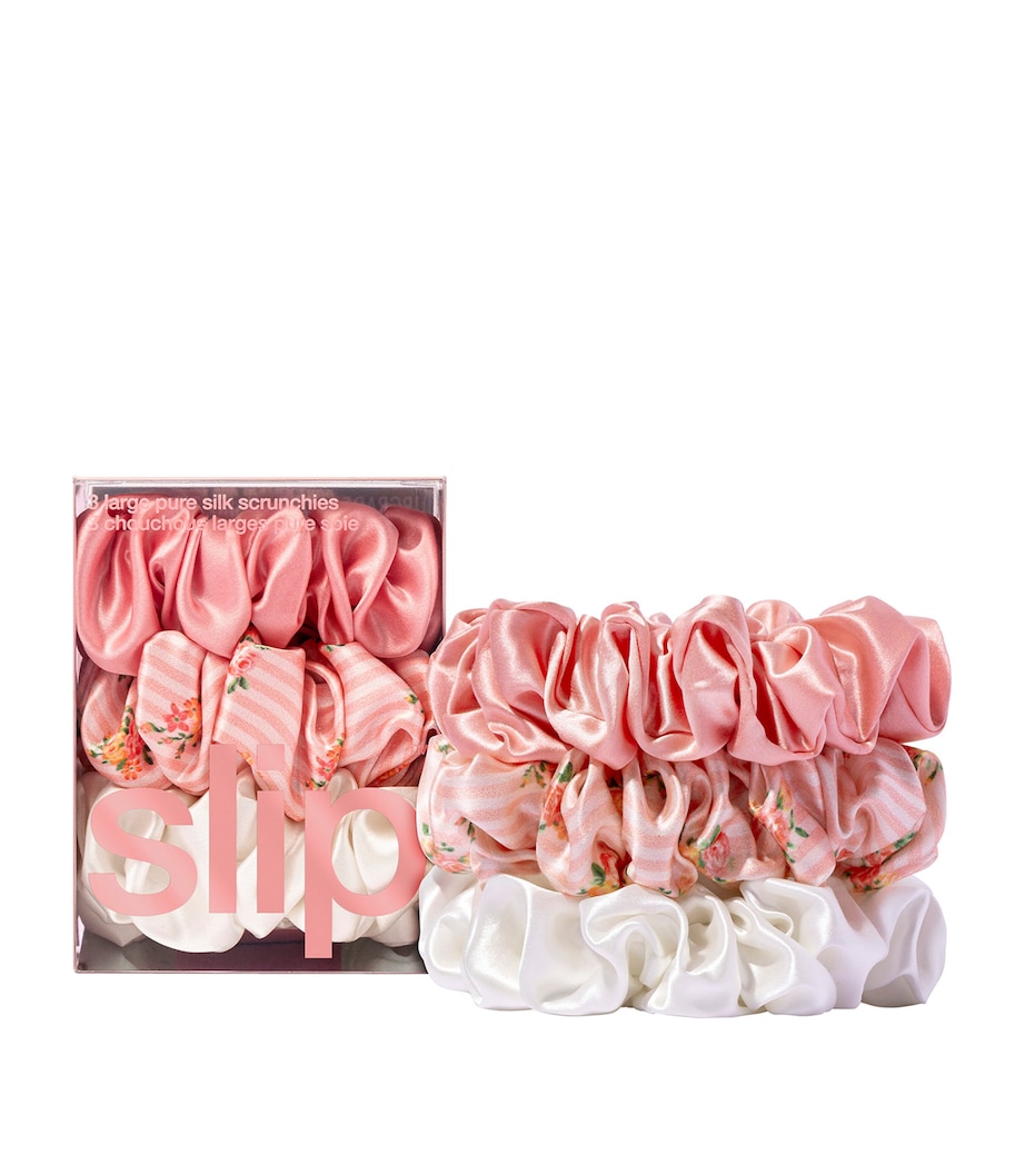 Pure Silk Scrunchies (Set of 3) PETAL Image 1