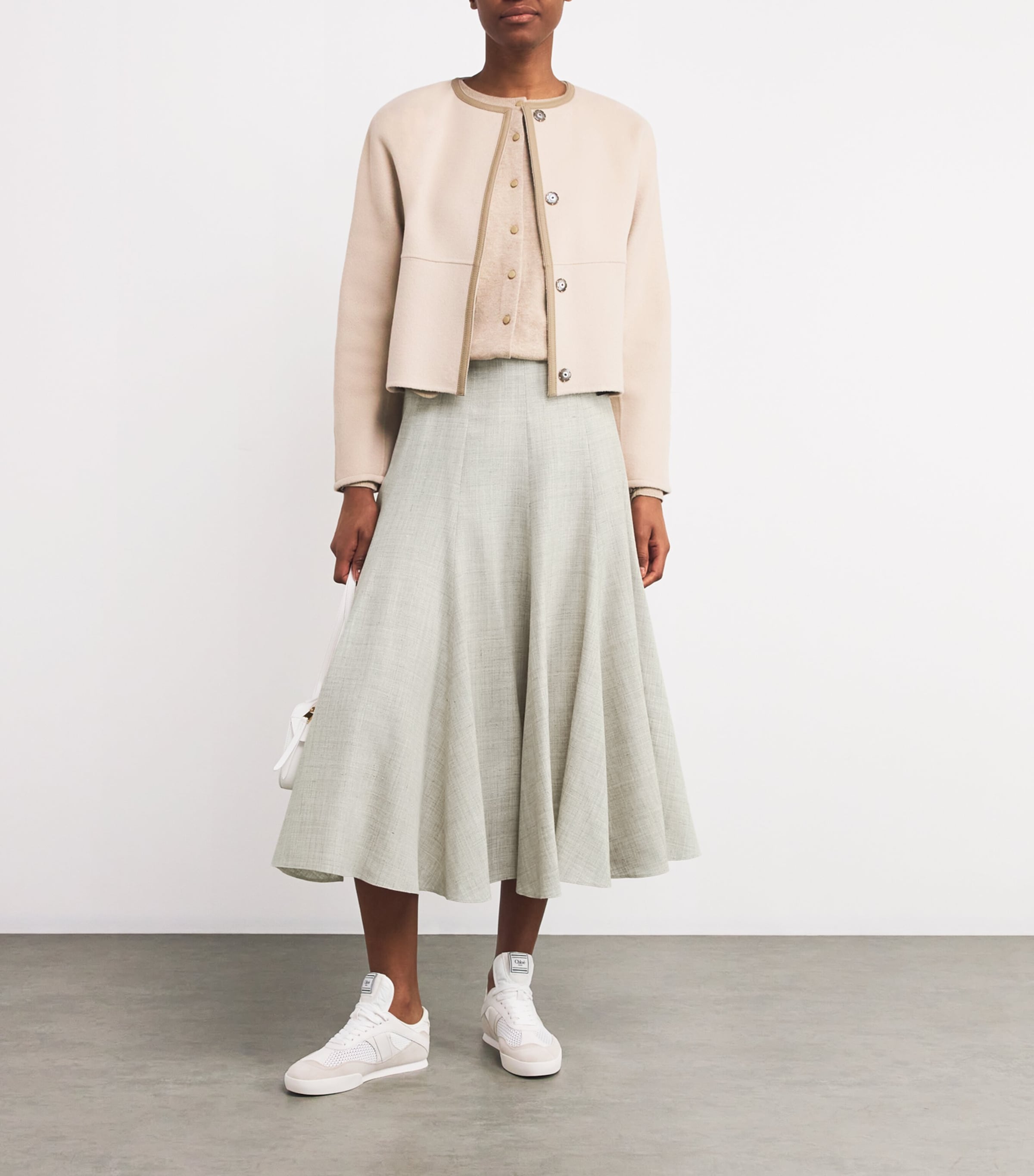 スカート Fabiana Filippi Textured Tweed Midi Skirt Fabiana Filippi Textured Tweed Midi Skirt in Green | Lyst