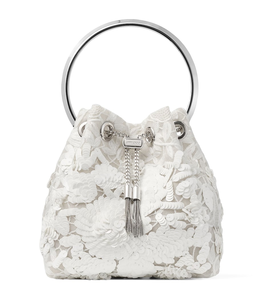 Jimmy Choo Embellished Lace Bon Bon Top-Handle Bag Ivory/silver Image 1