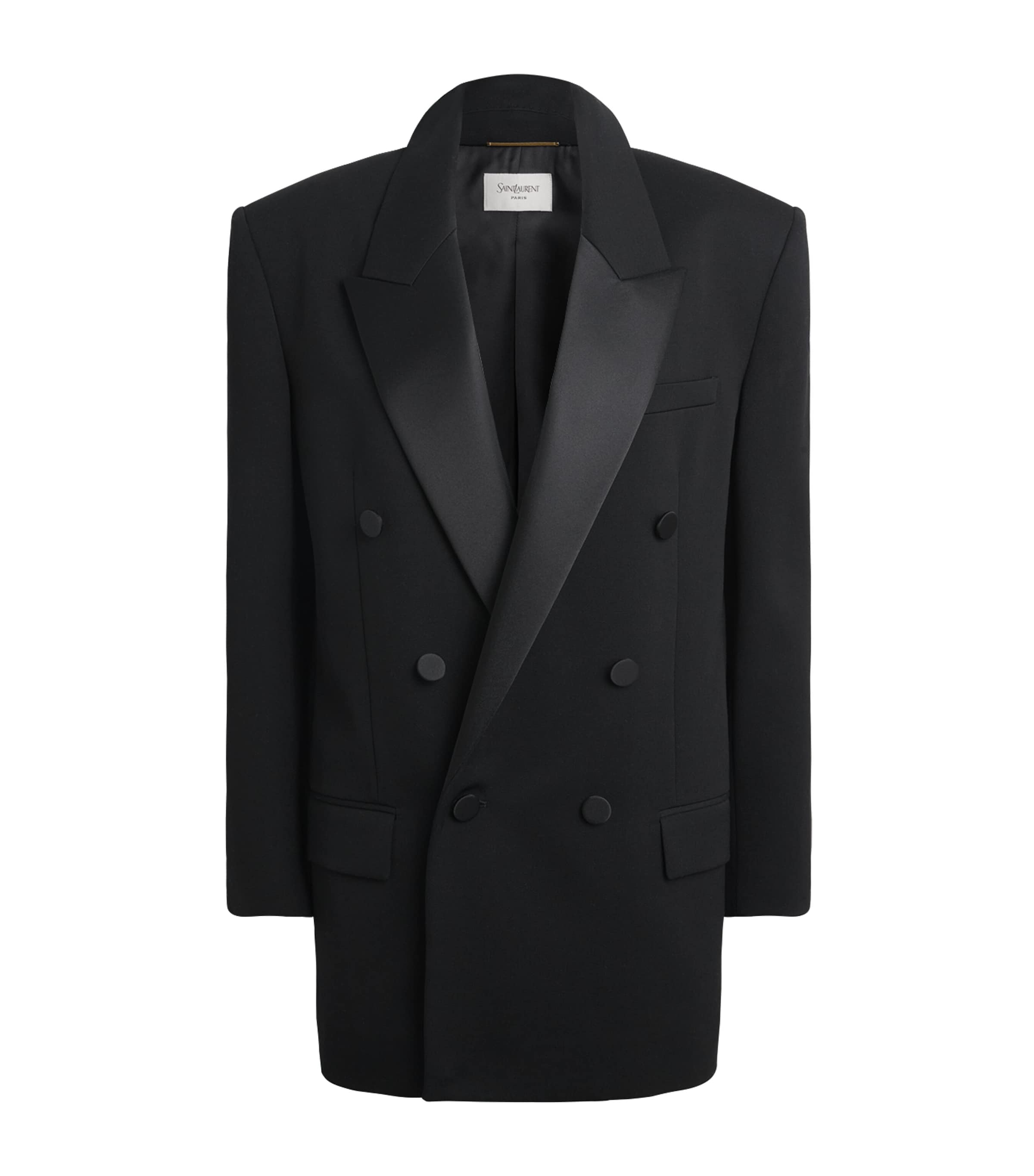 Saint Laurent Wool-Silk Double-Breasted Blazer