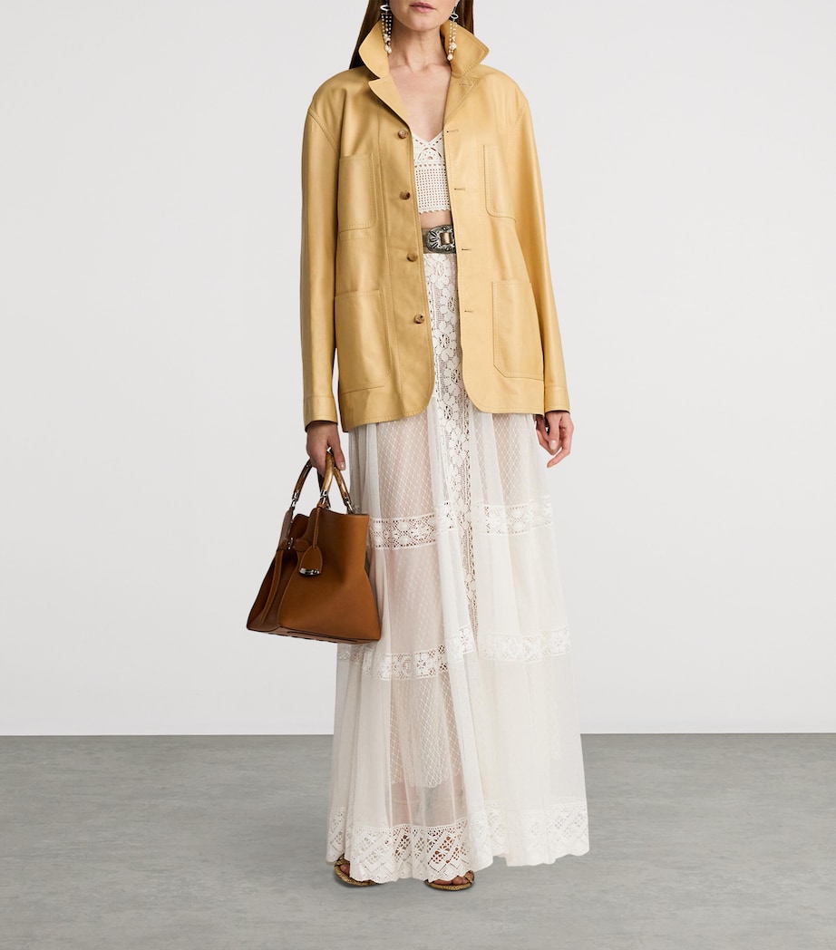 Leather Adrianna Jacket LIGHT SAND Image 10