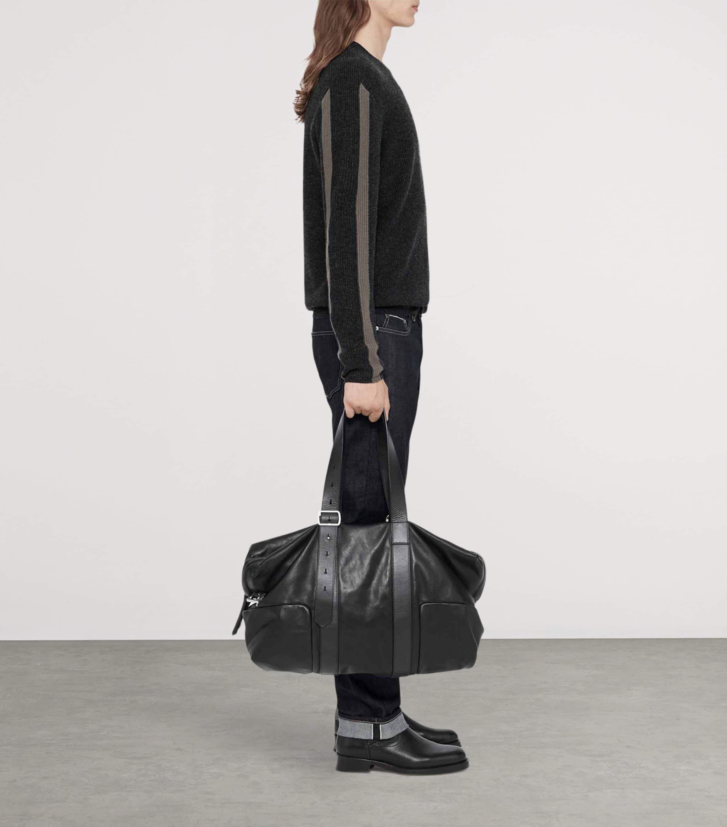 AllSaints Mens Merino Wool Hawke Sweater Charcoal Grey Image 6
