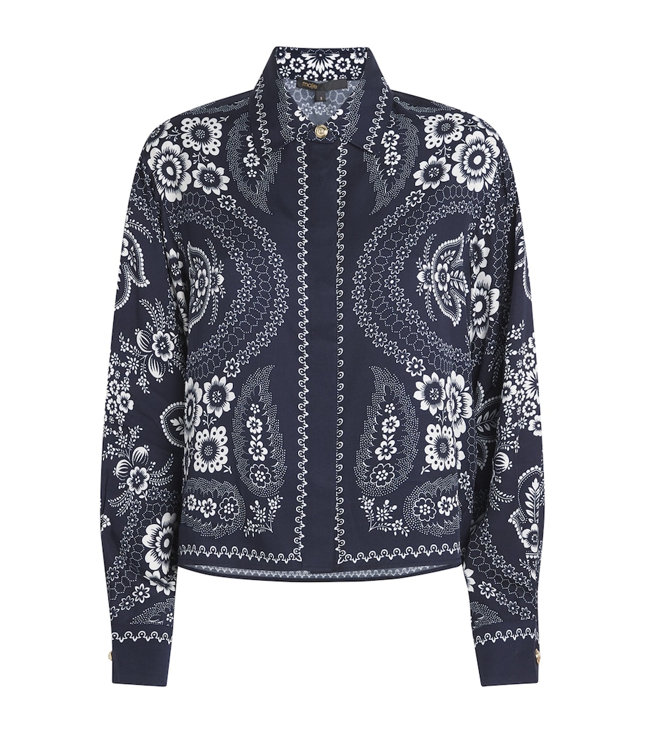 Satin Floral Print Shirt NAVY BANDANA PRINT Image 1