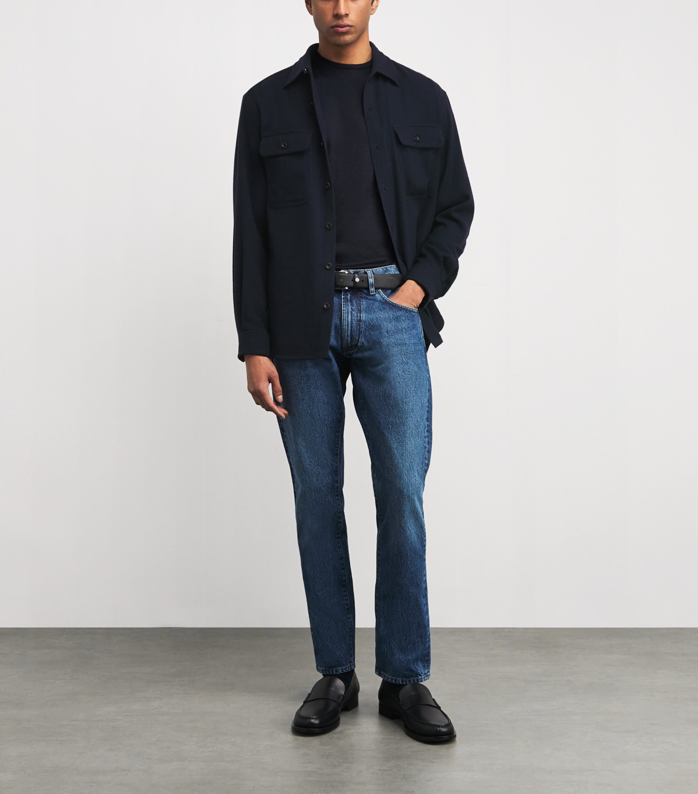Cotton-Cashmere Overshirt NAVY Image 2