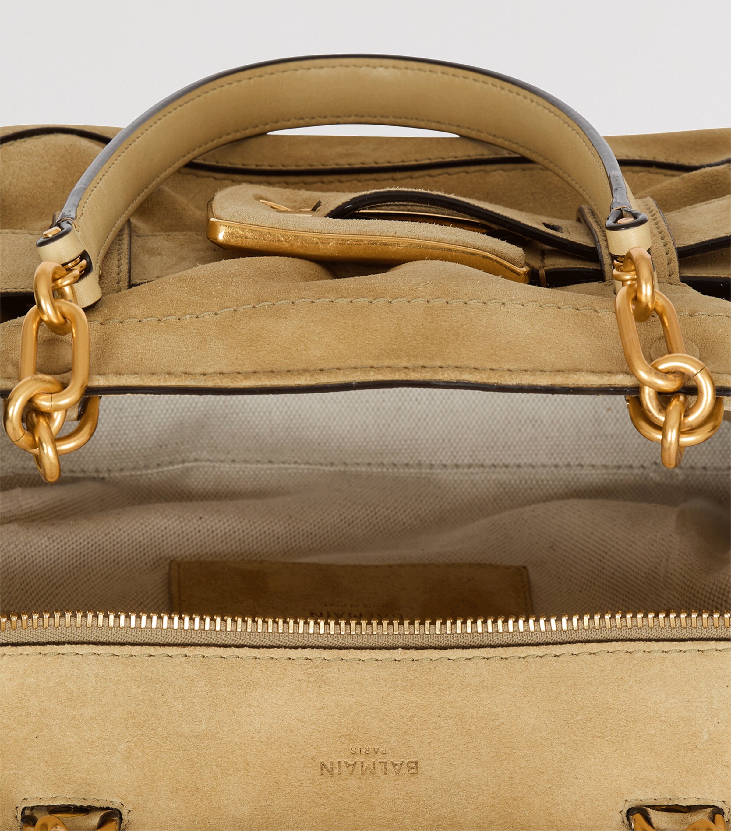 Small Suede Anthem Shoulder Bag 8BW 8BW BEIGE Image 4