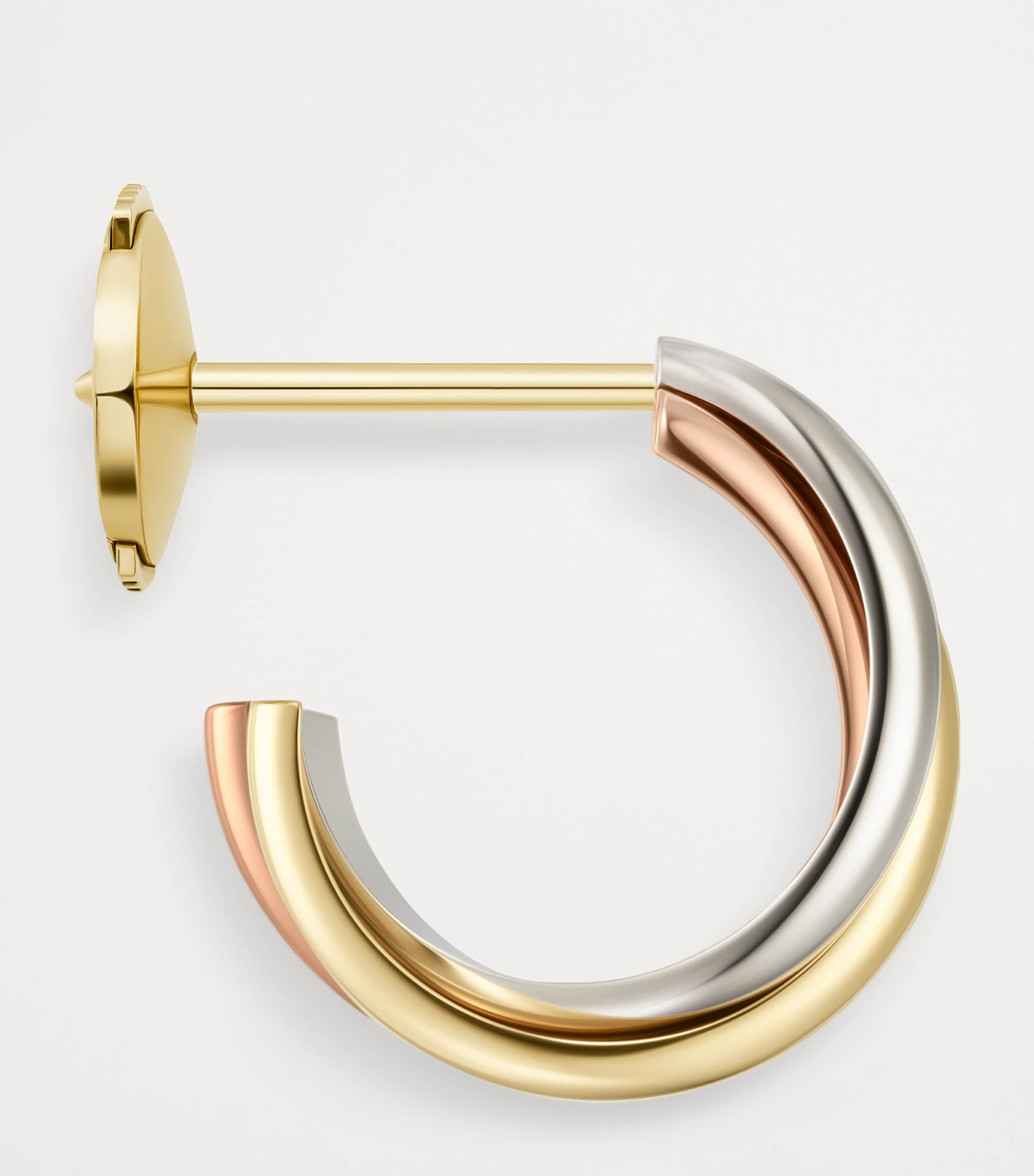 White, Yellow and Rose Gold Trinity Earrings MULTI Image 4