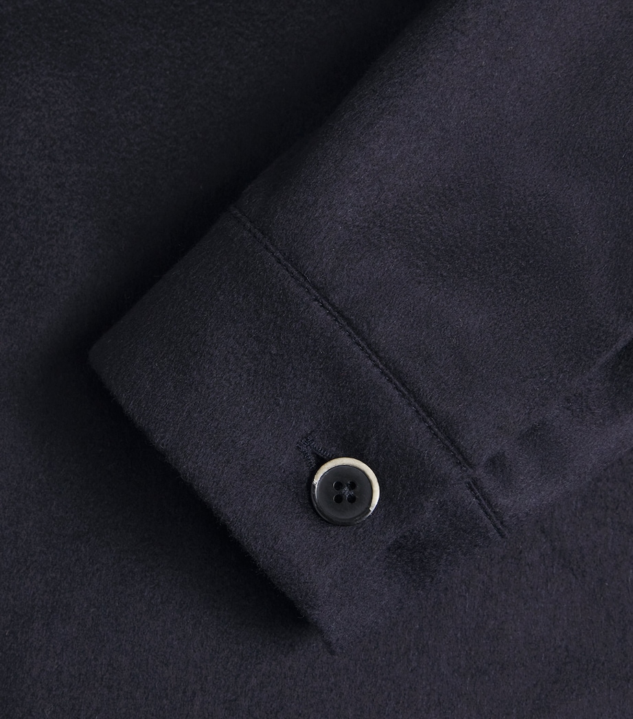 Barena Mens Brushed Cashmere Overshirt Navy Image 6