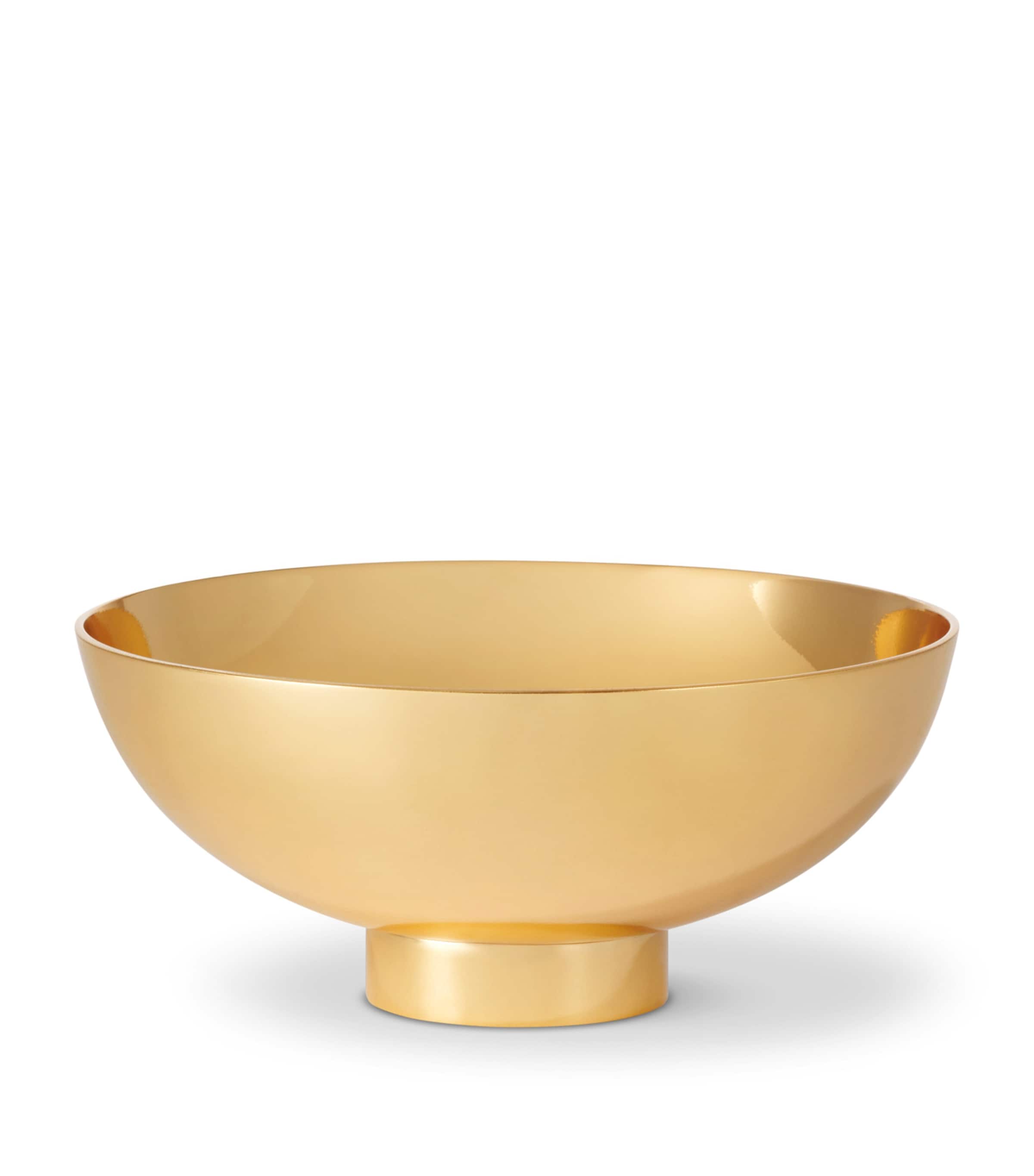 Aerin Brass-Plated Sintra Footed Bowl (16cm) Gold