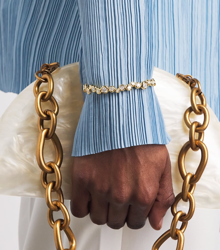 Alexis Bittar Gold-Plated Skinny Asterales Cuff Bracelet Stones Gold Image 2