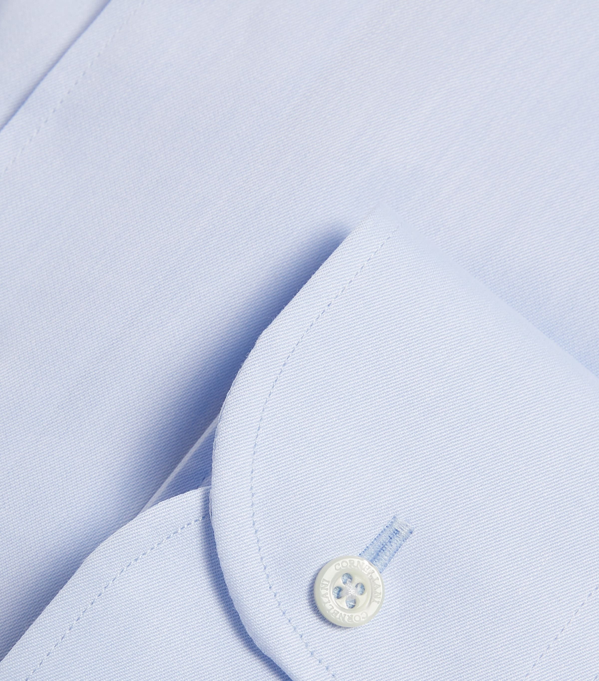 Cotton Twill Long-Sleeve Shirt 009-LT BLUE Image 5