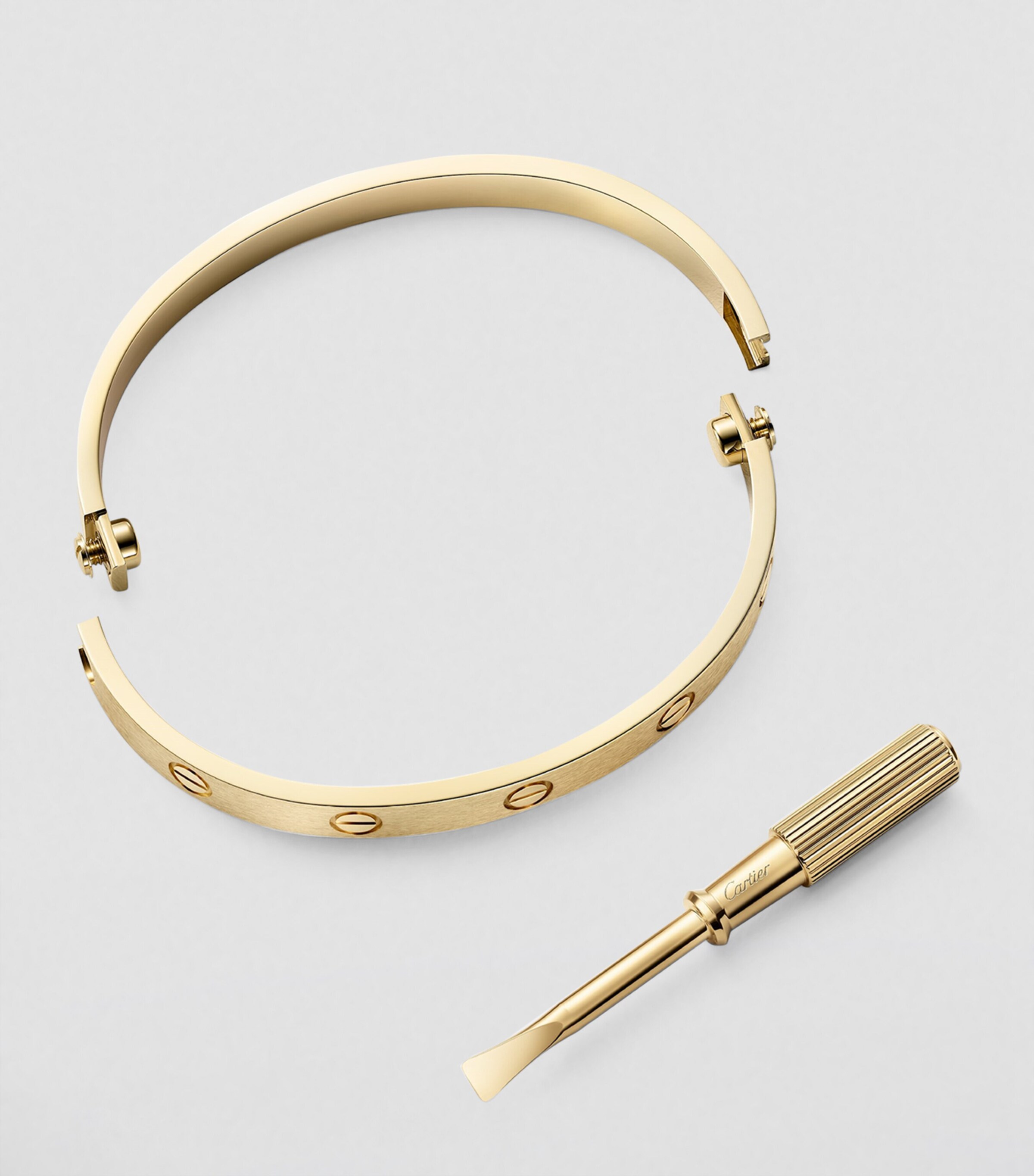 LOVE Classic Yellow Gold Bracelet - Brushed Finish YELLOW GOLD Image 3