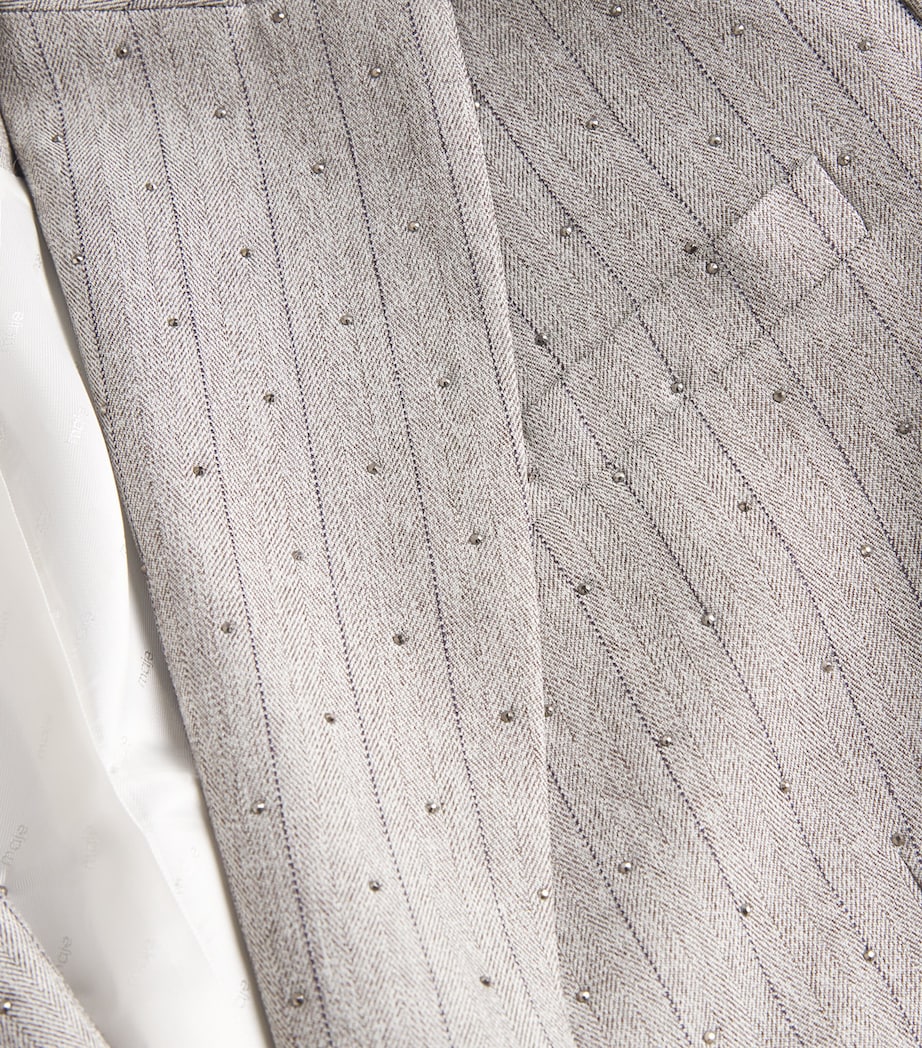 Embellished Stripe Blazer LIGHT GREY Image 5