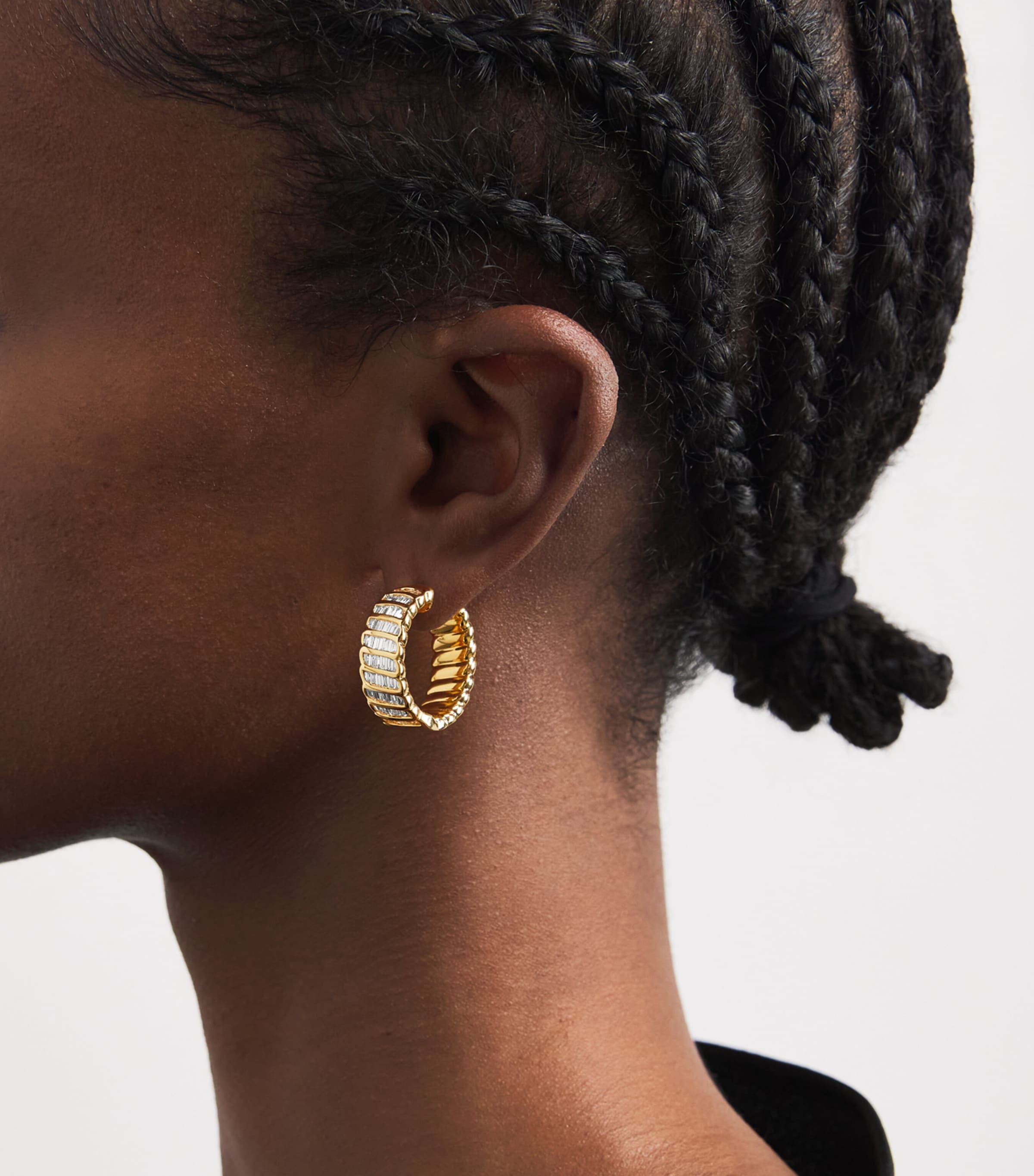 Yellow Gold and Diamond Zoe Hoop Earrings YELLOW GOLD Image 2