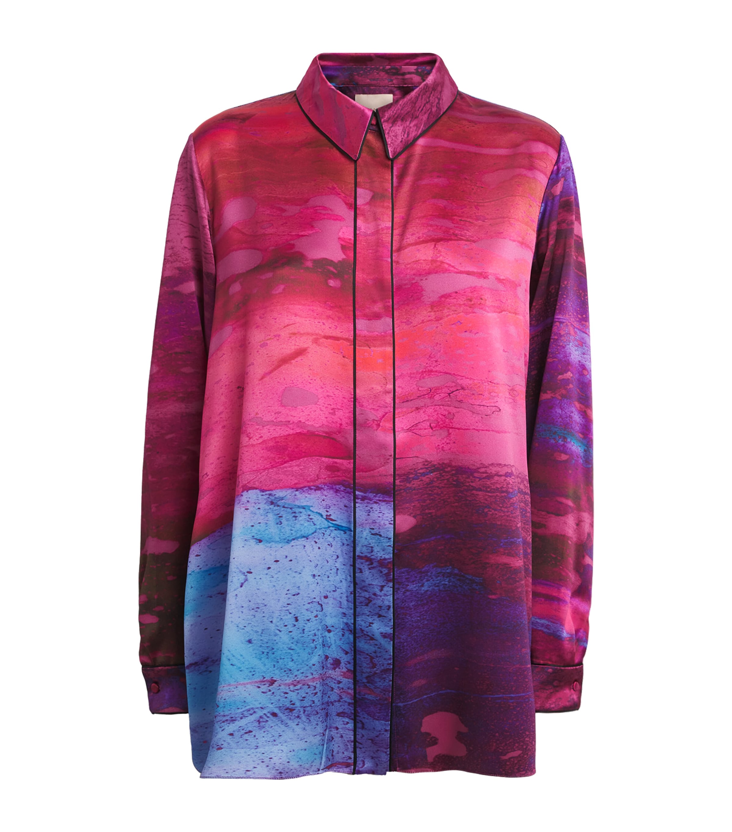 Roksanda Womens Silk Printed Leonara Shirt Brush Cassis/fushcia Image 1