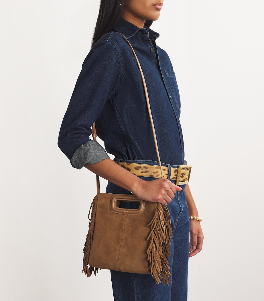 Suede M Top-Handle Bag CAMEL Image 9