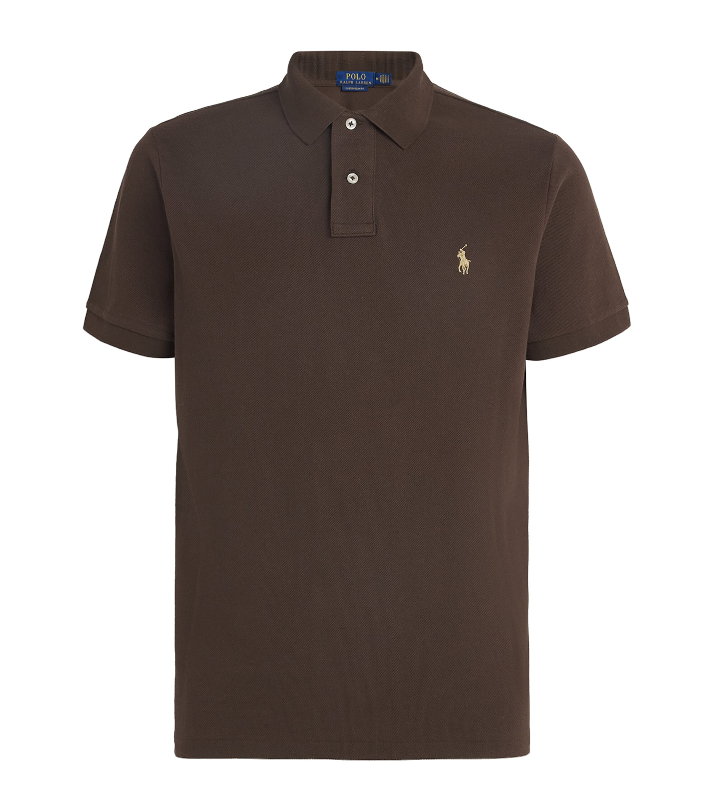 Polo Ralph Lauren Mens Cotton Mesh Custom-Fit Polo Shirt Nutmeg Image 1
