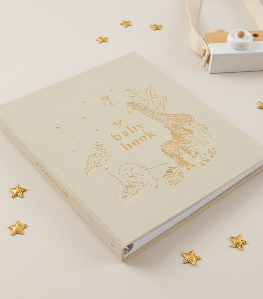 Blush and Gold Safari Baby Memory Book Ivory/beige, Gold Image 3