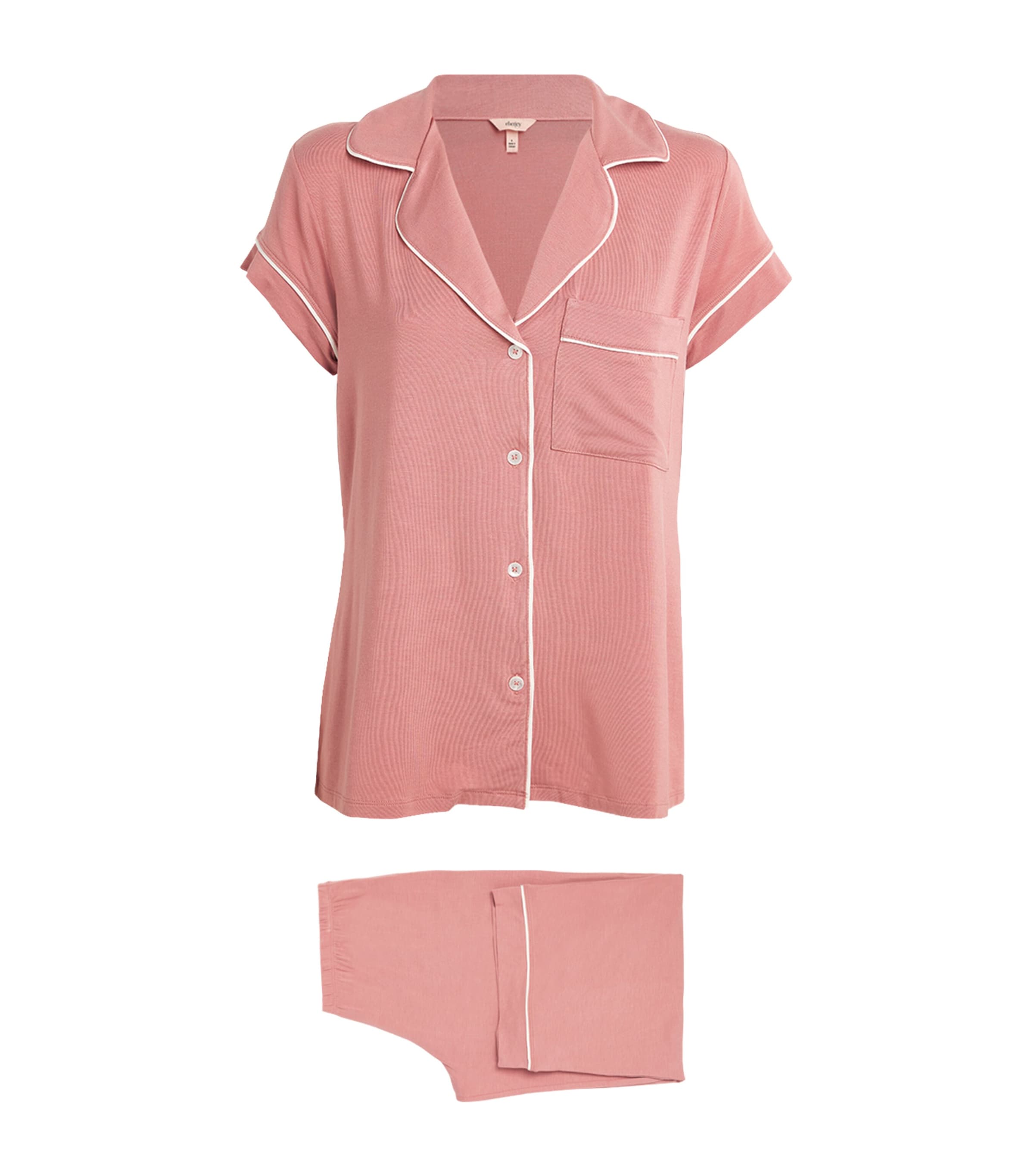 Eberjey Gisele Cropped Pyjama Set In Pink