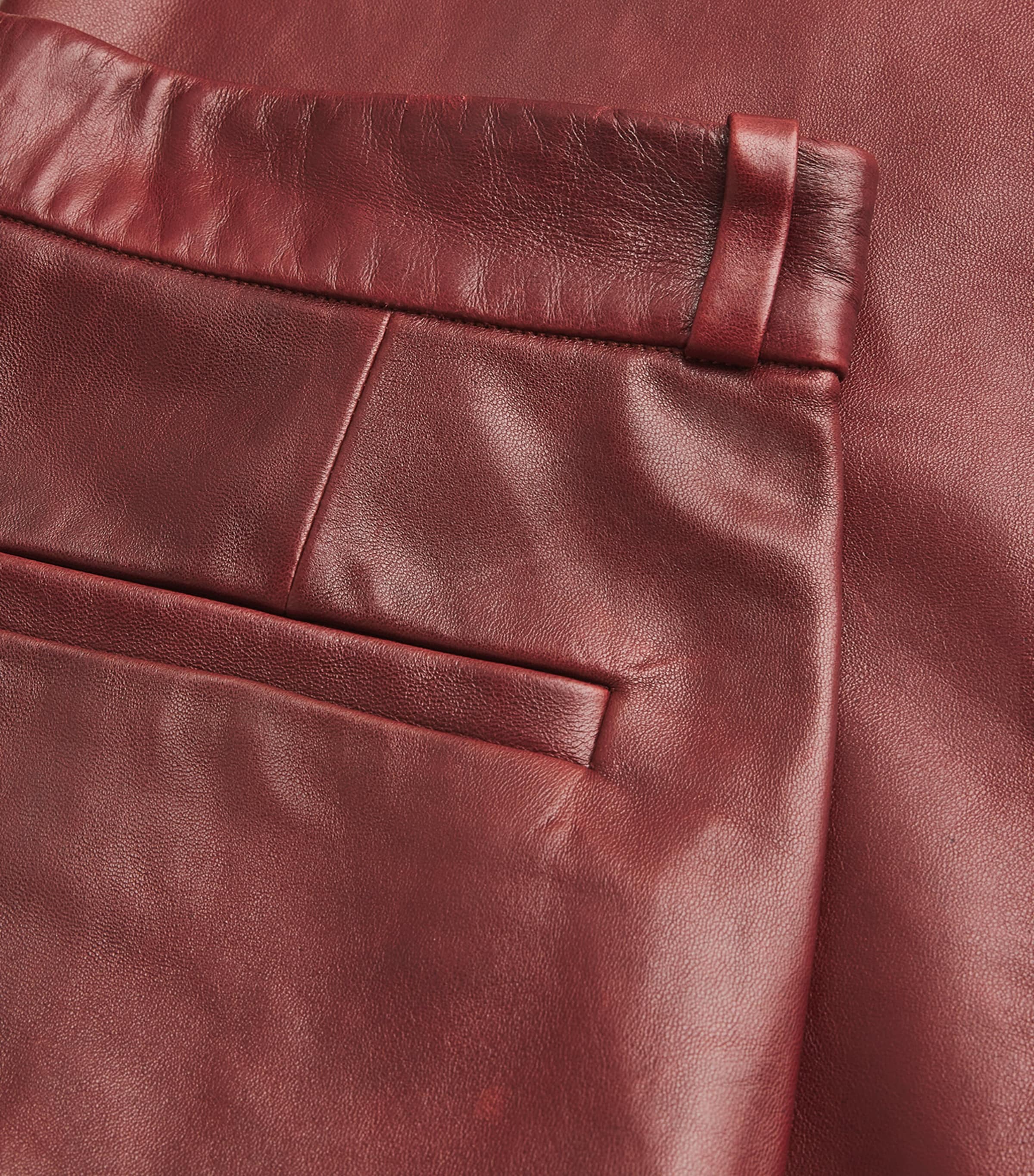 The Wide Leather Trousers SYRAH RED Image 5