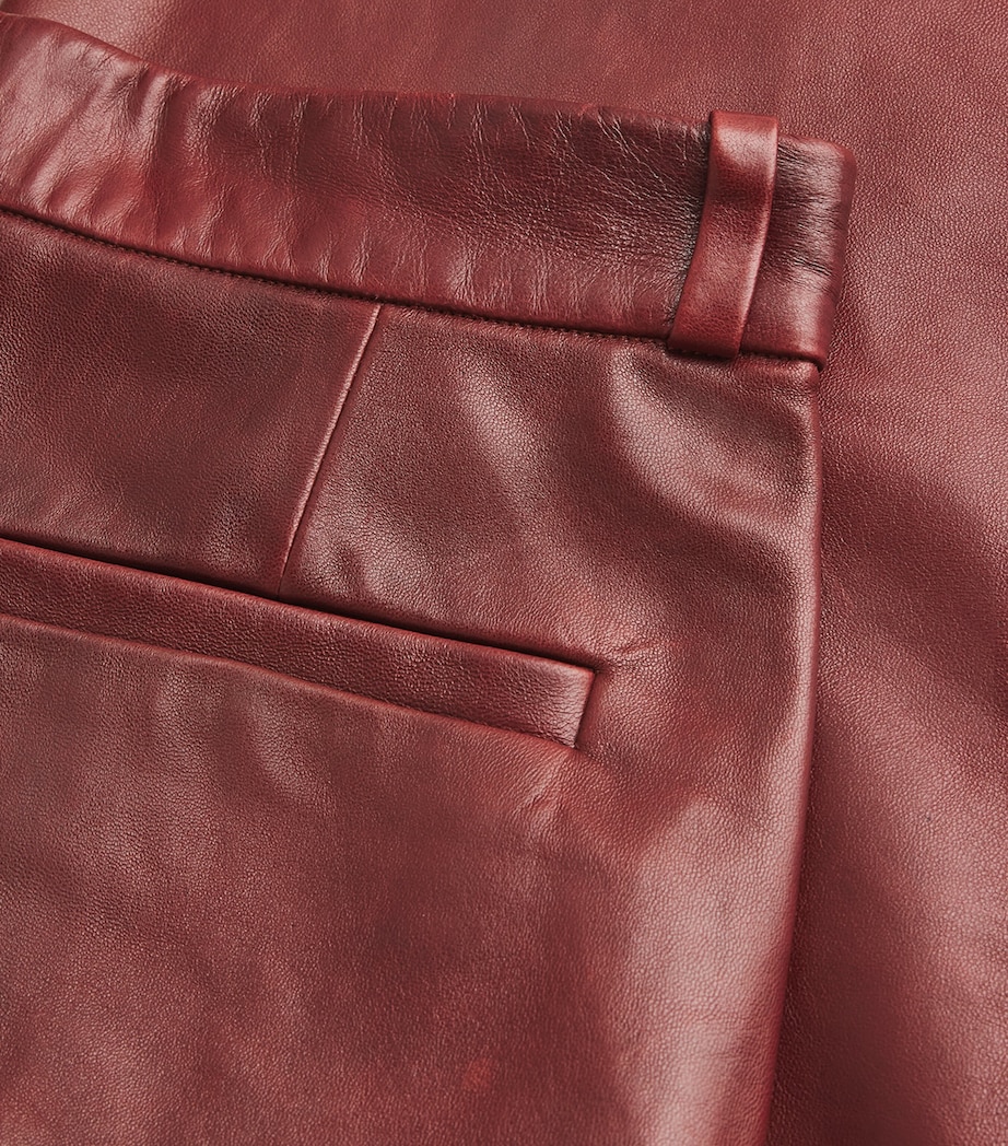 The Wide Leather Trousers SYRAH RED Image 5