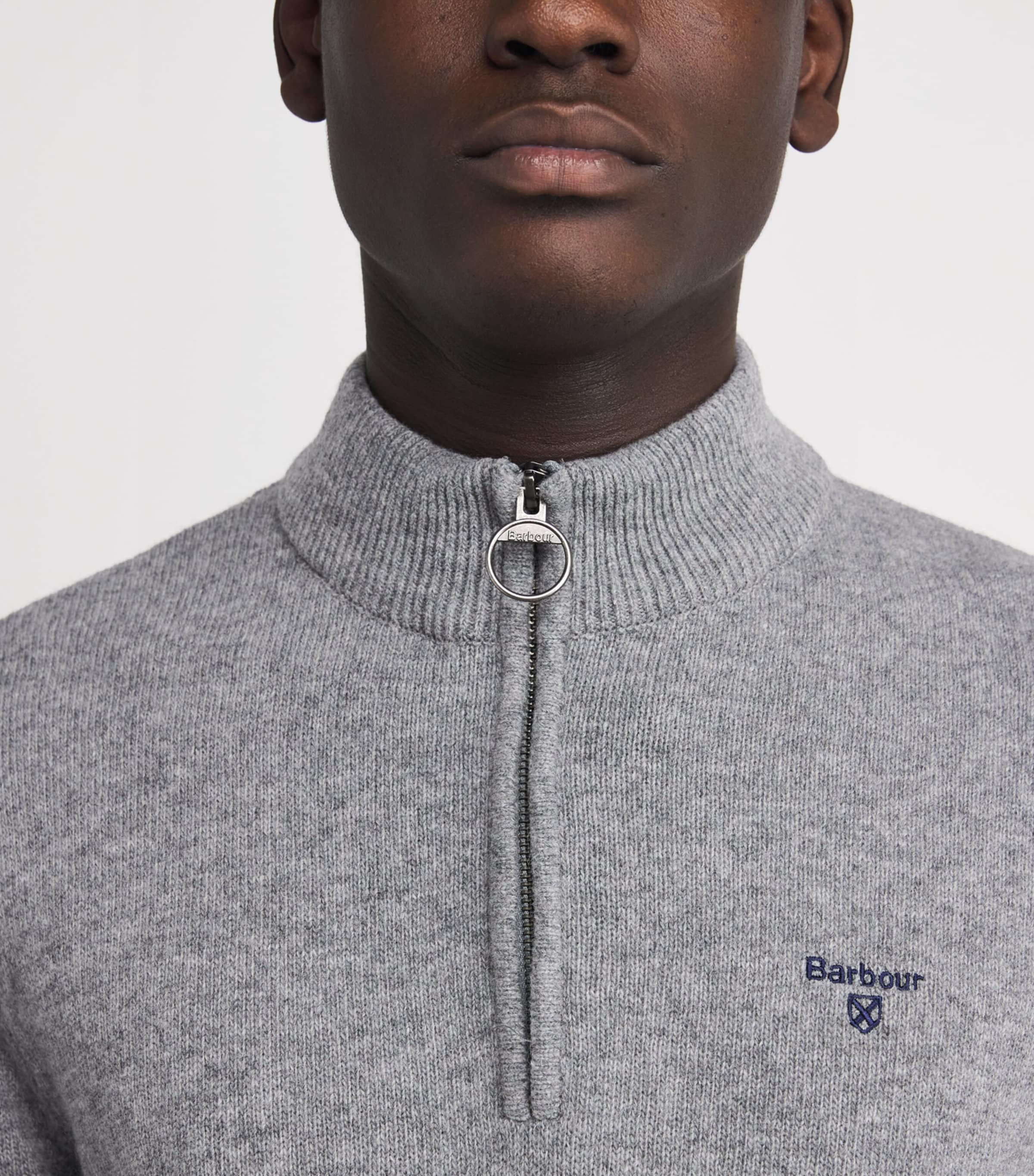 Lambswool Kepwick Half-Zip Sweater GY52 GREY MARL Image 6