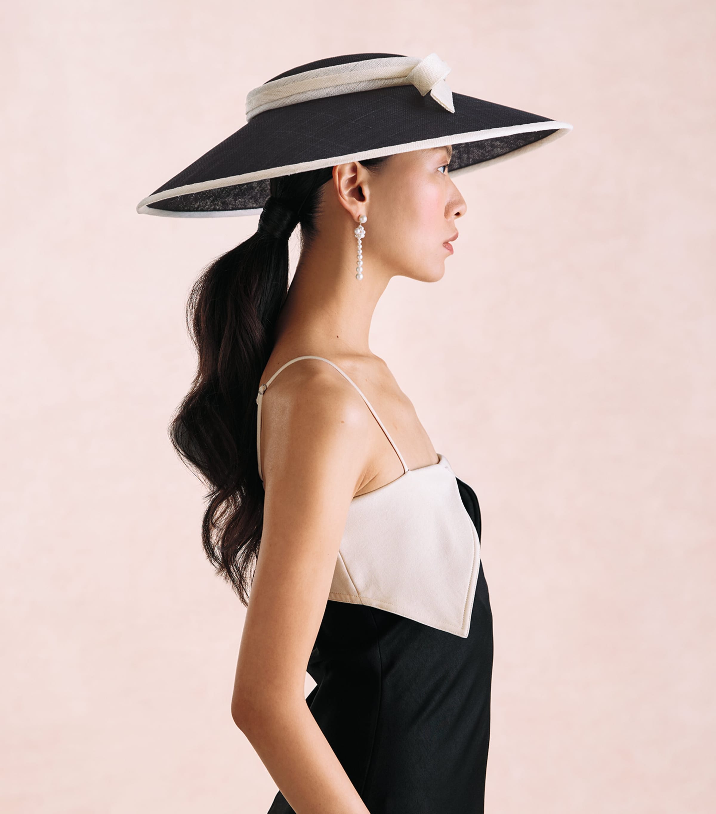 Rachel Trevor-Morgan Straw Bow Percher Hat Black & White Image 4
