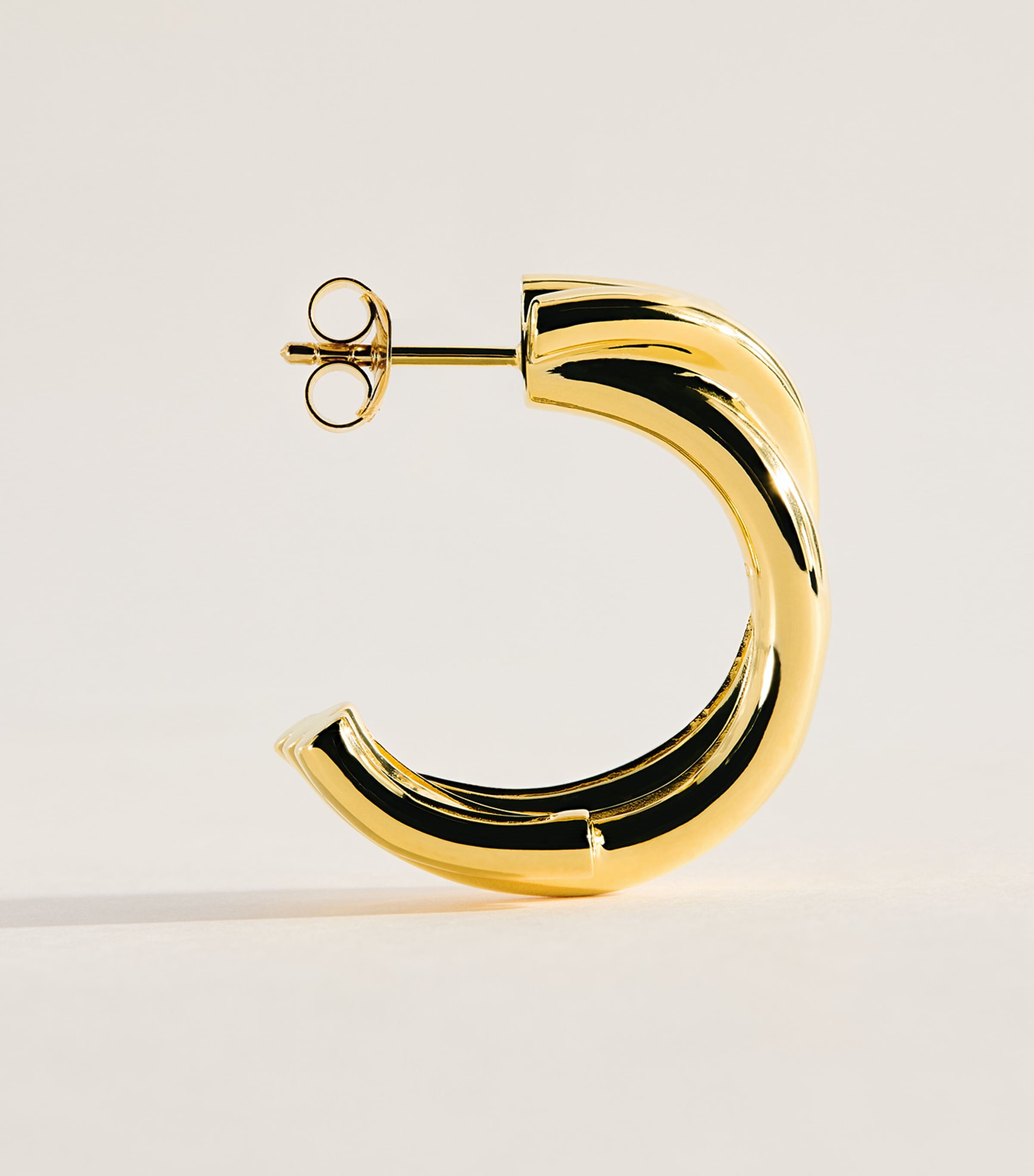 Completedworks Gold-Plated Irregular Hoop Earrings Gold Plated Image 3