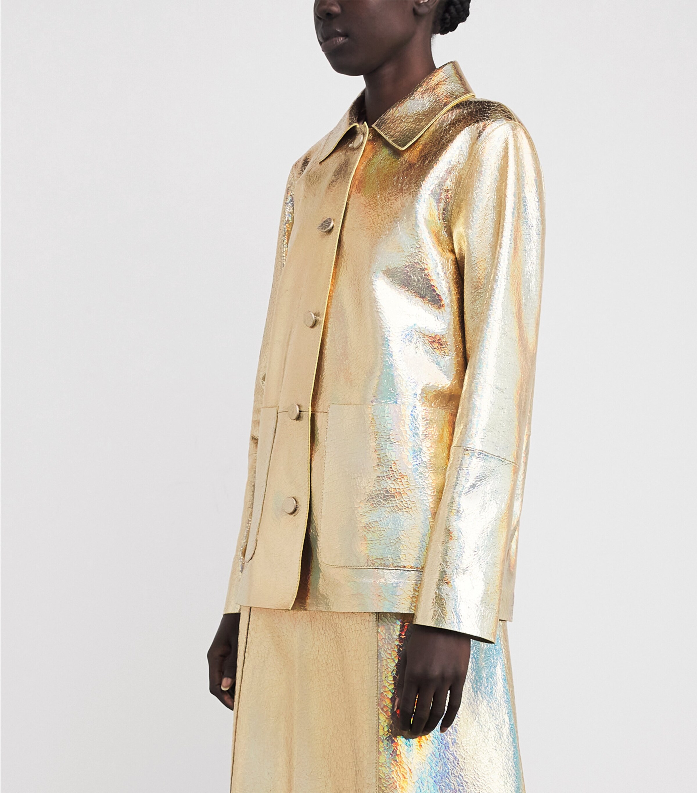 Suede Metallic Jacket HALO YELLOW METALLIC Image 3