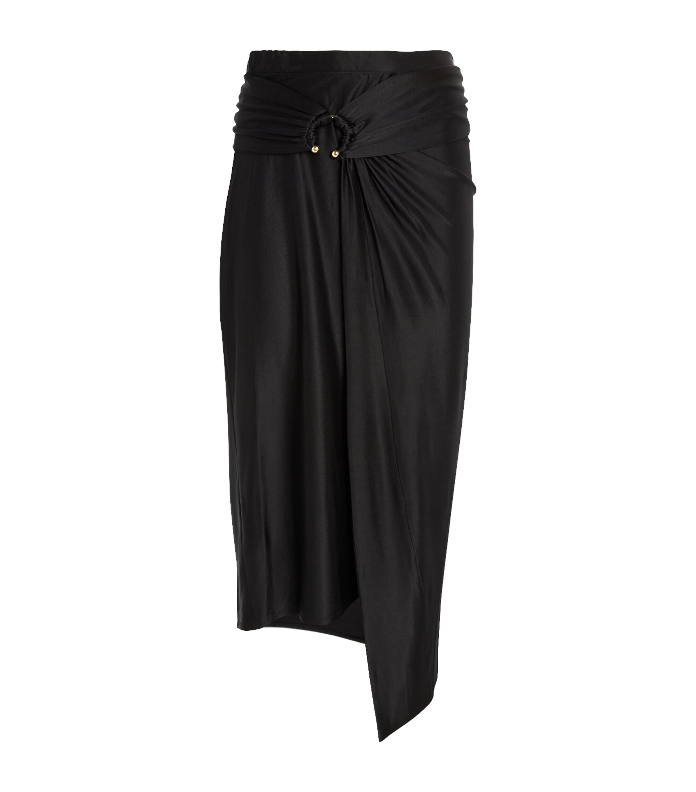 Rabanne Piercing-detail Midi Skirt In Black