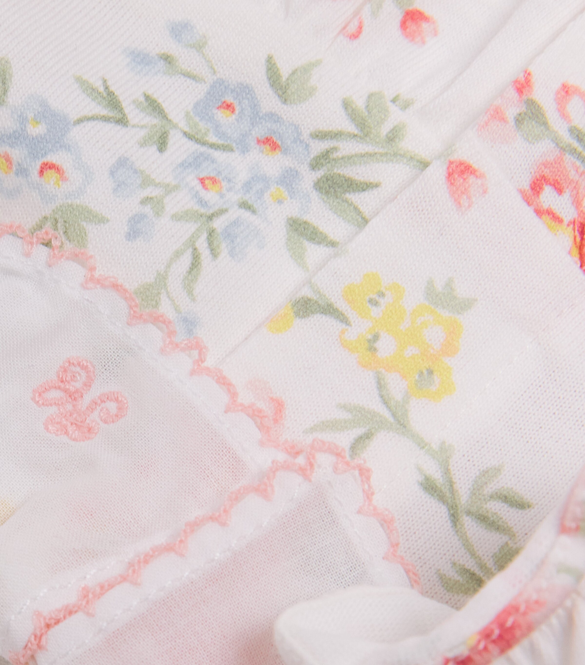 Tartine et Chocolat Cotton Floral All-In-One (Newborn-2 Years) Nacre Image 3