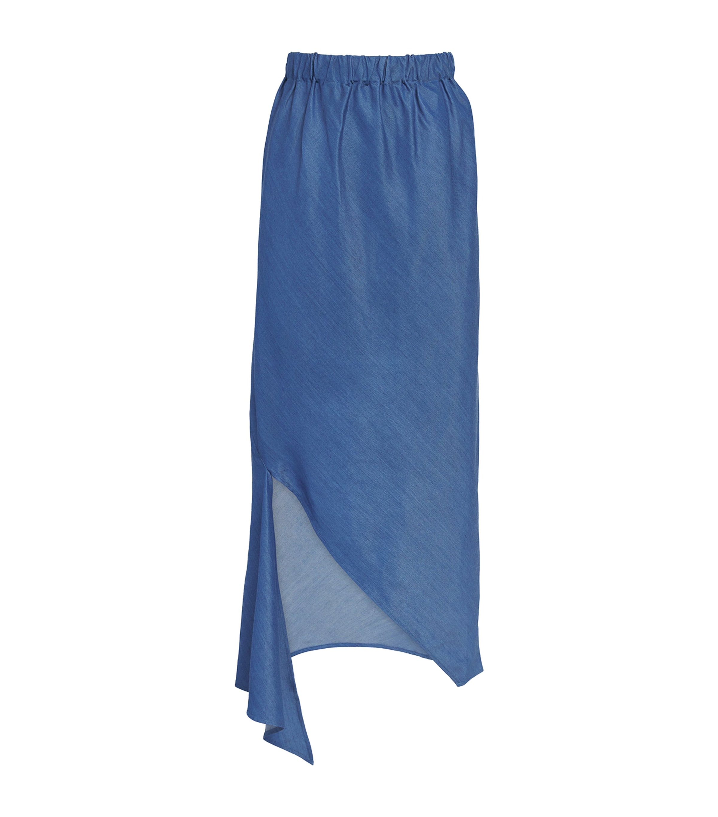 Palmer//Harding Womens Denim Motion Midi Skirt Blue Denim Image 1