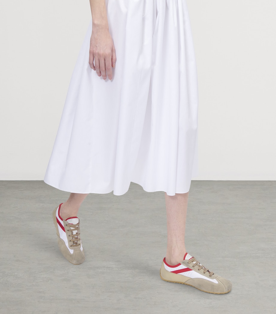 McQueen Womens Cotton Stripe Midi Dress Image 5