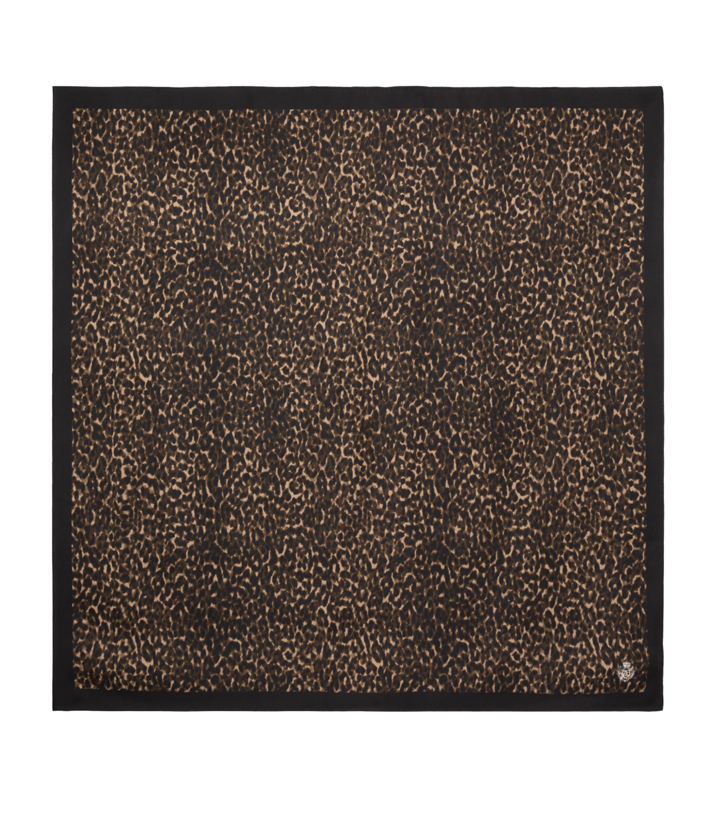Shop The Kooples Silk Leopard Print Scarf In Black