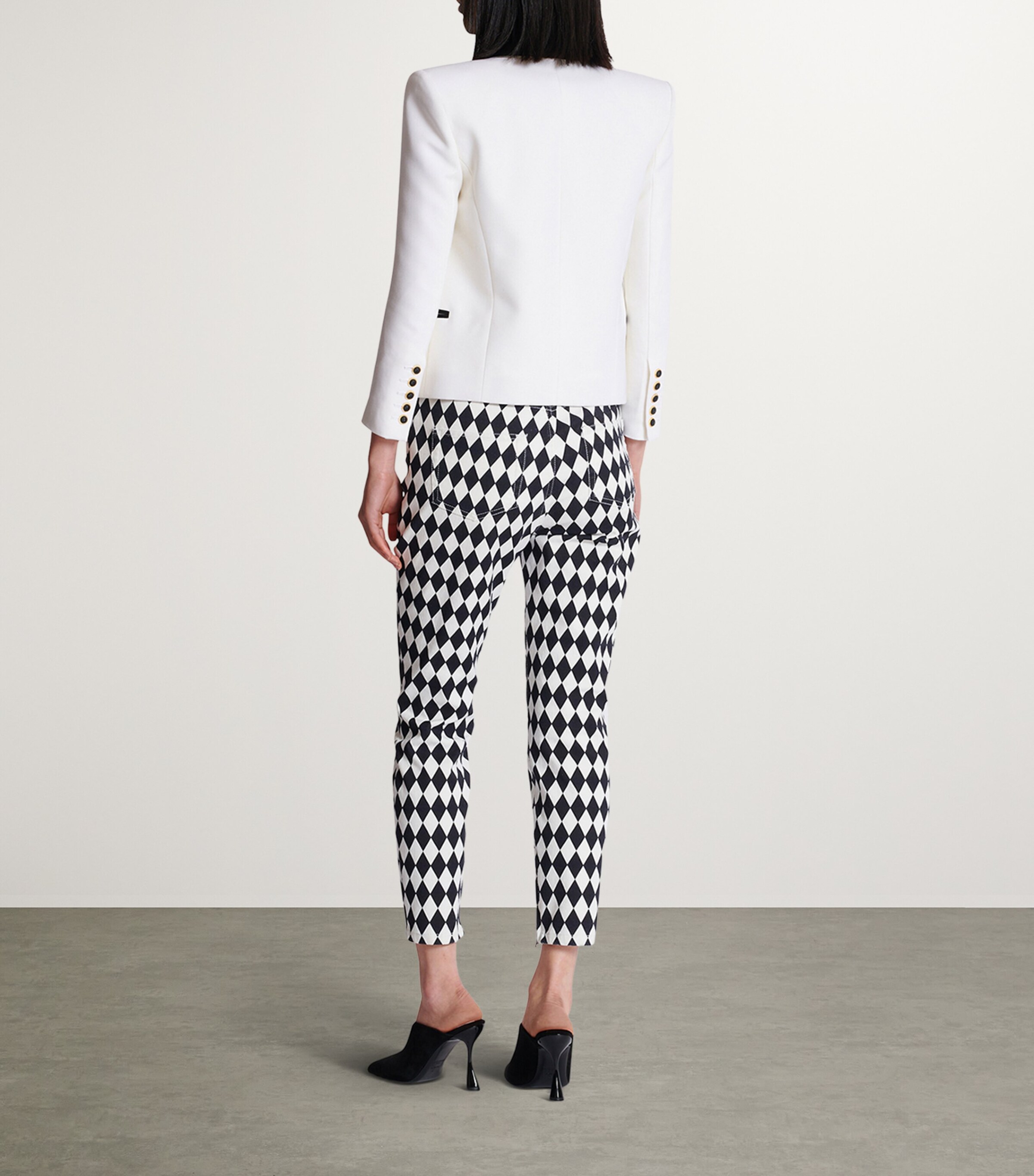 Wool Cropped Blazer GAB BLANC/NOIR Image 7