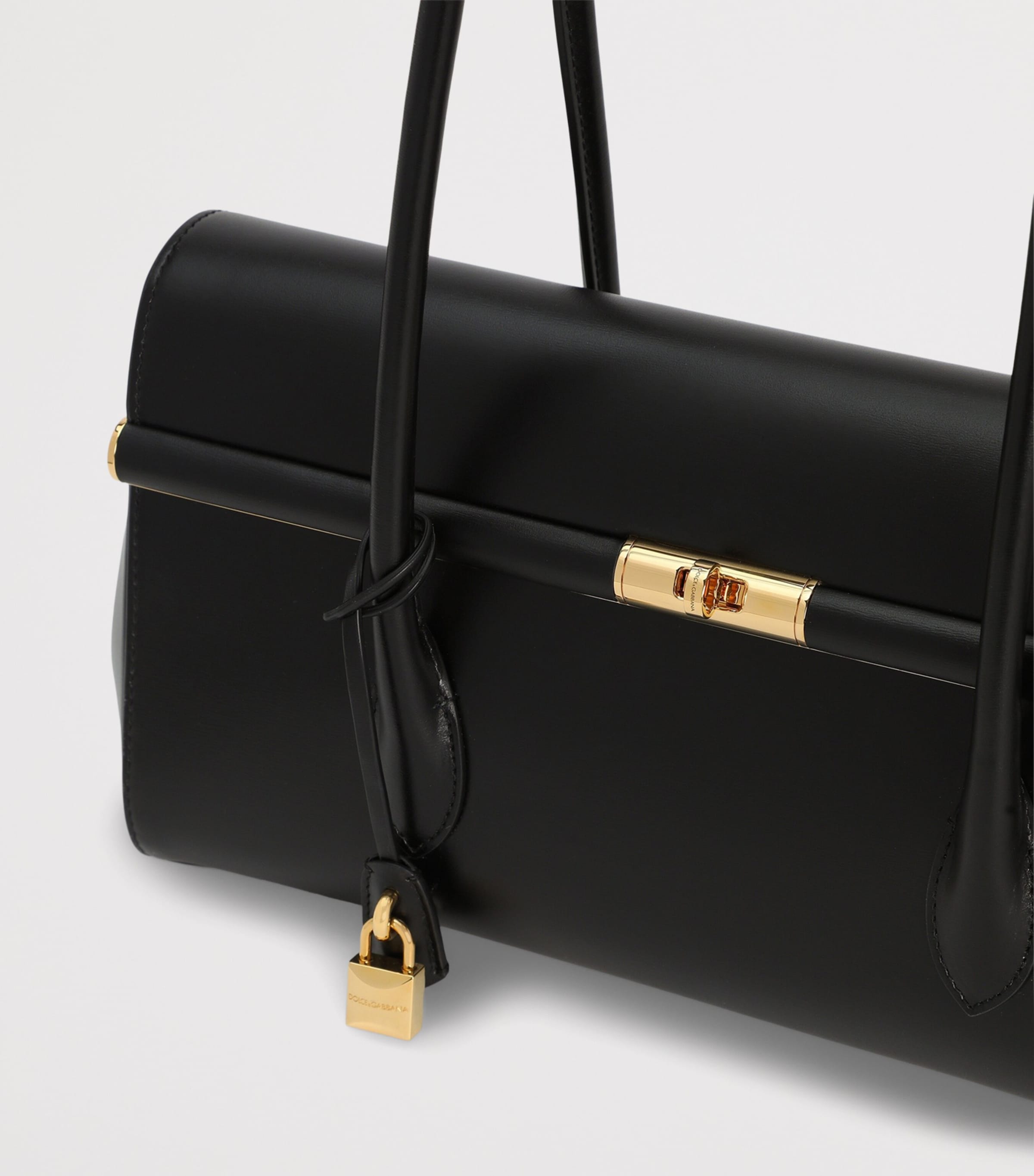 Dolce&Gabbana Womens Palmellato Calfskin Marlene Shoulder Bag Black Image 5