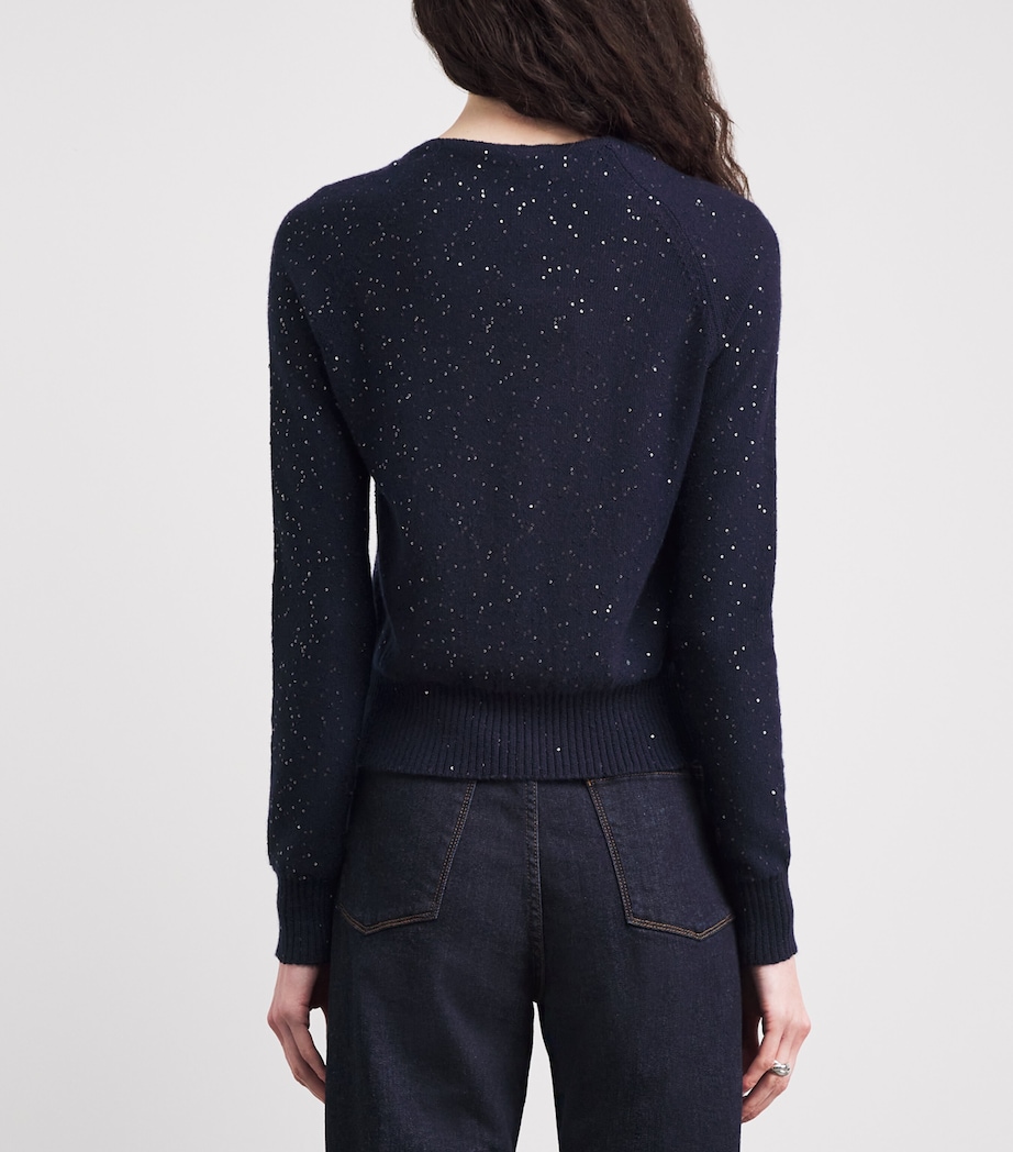 Cashmere Sequin Sweater BLUE Image 5